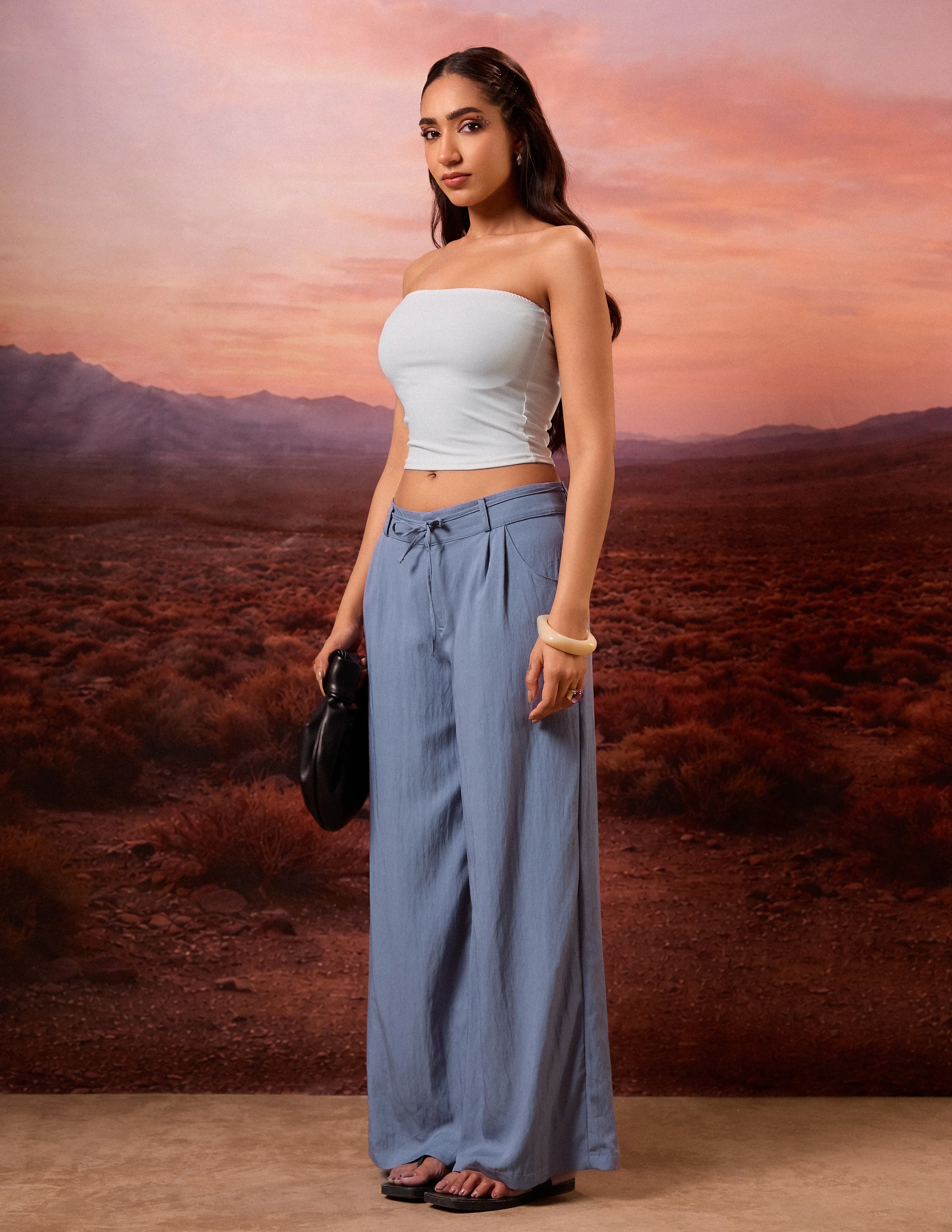 Drawstring Front Pleated Pant - Image 3