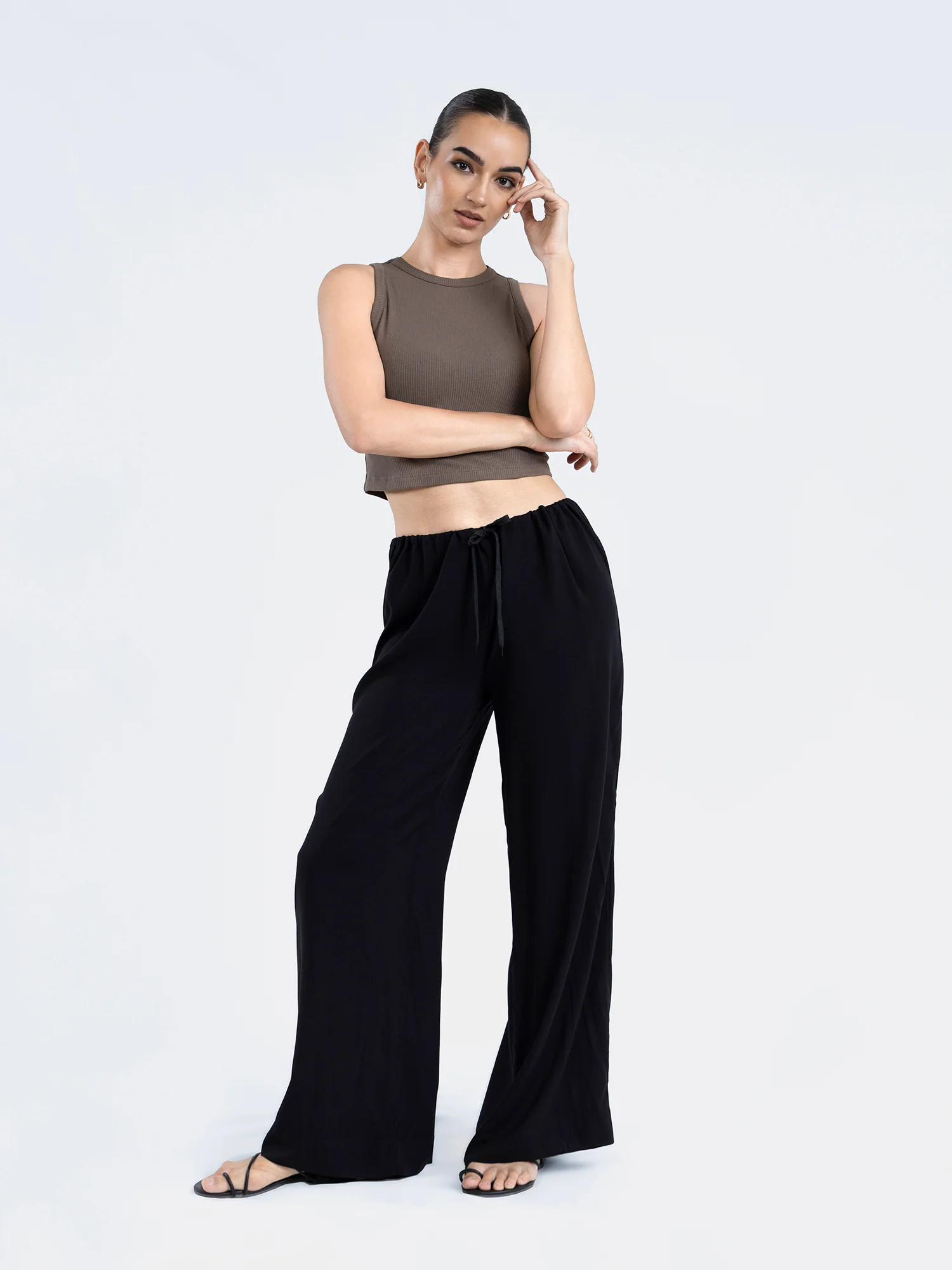 Drawstring Wide Leg Pant - Image 3