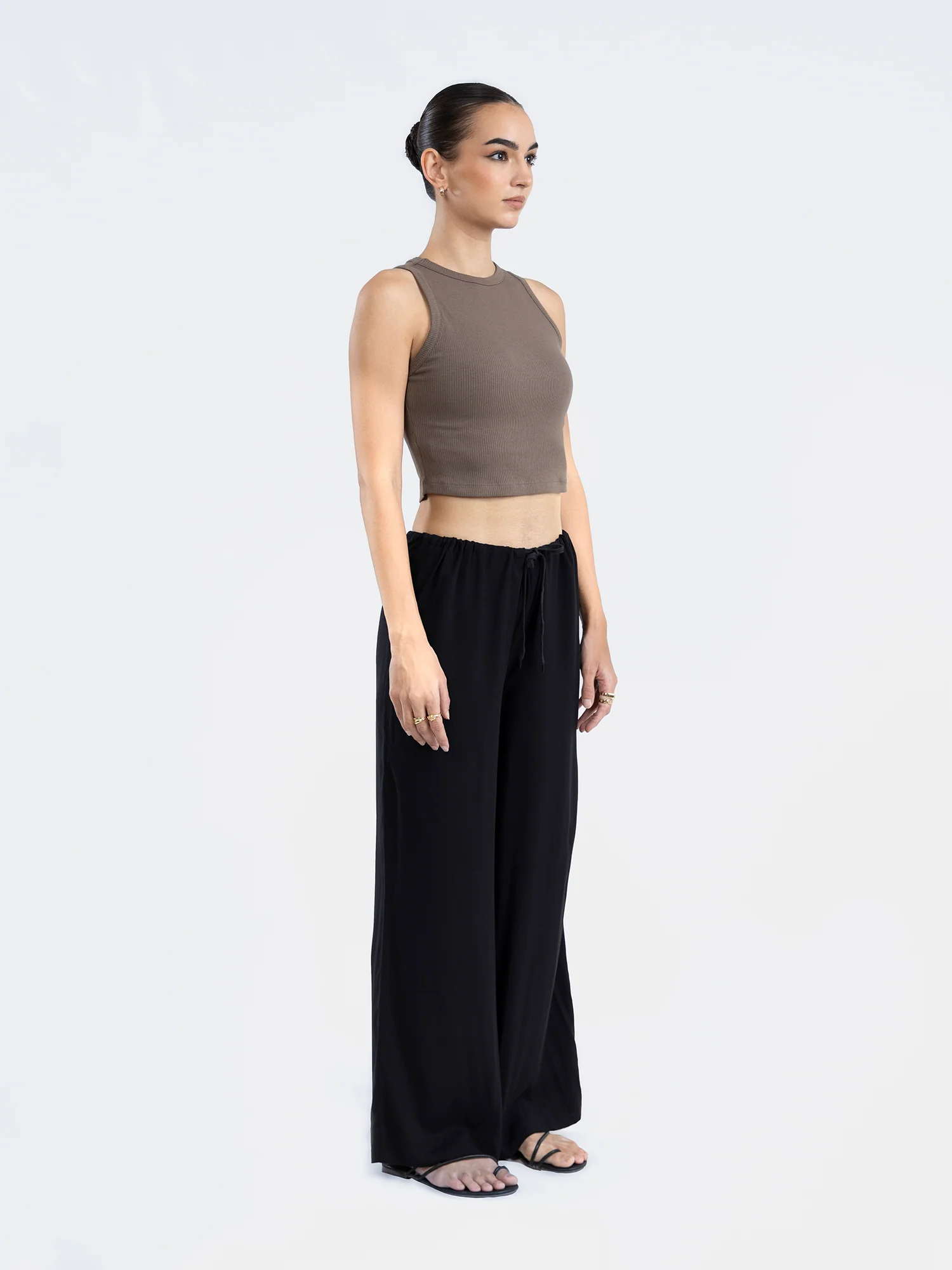 Drawstring Wide Leg Pant - Image 4