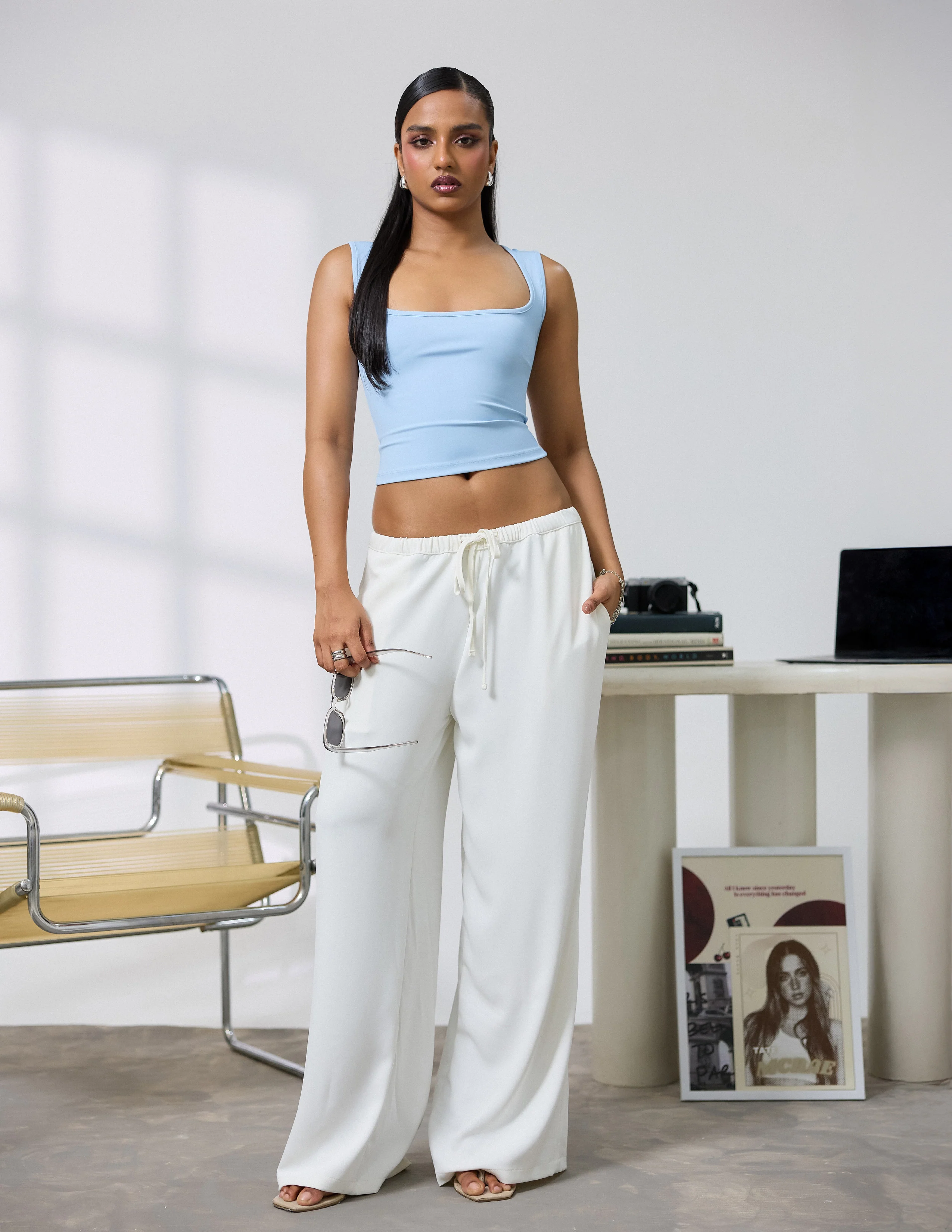 Drawstring Wide Leg Pant