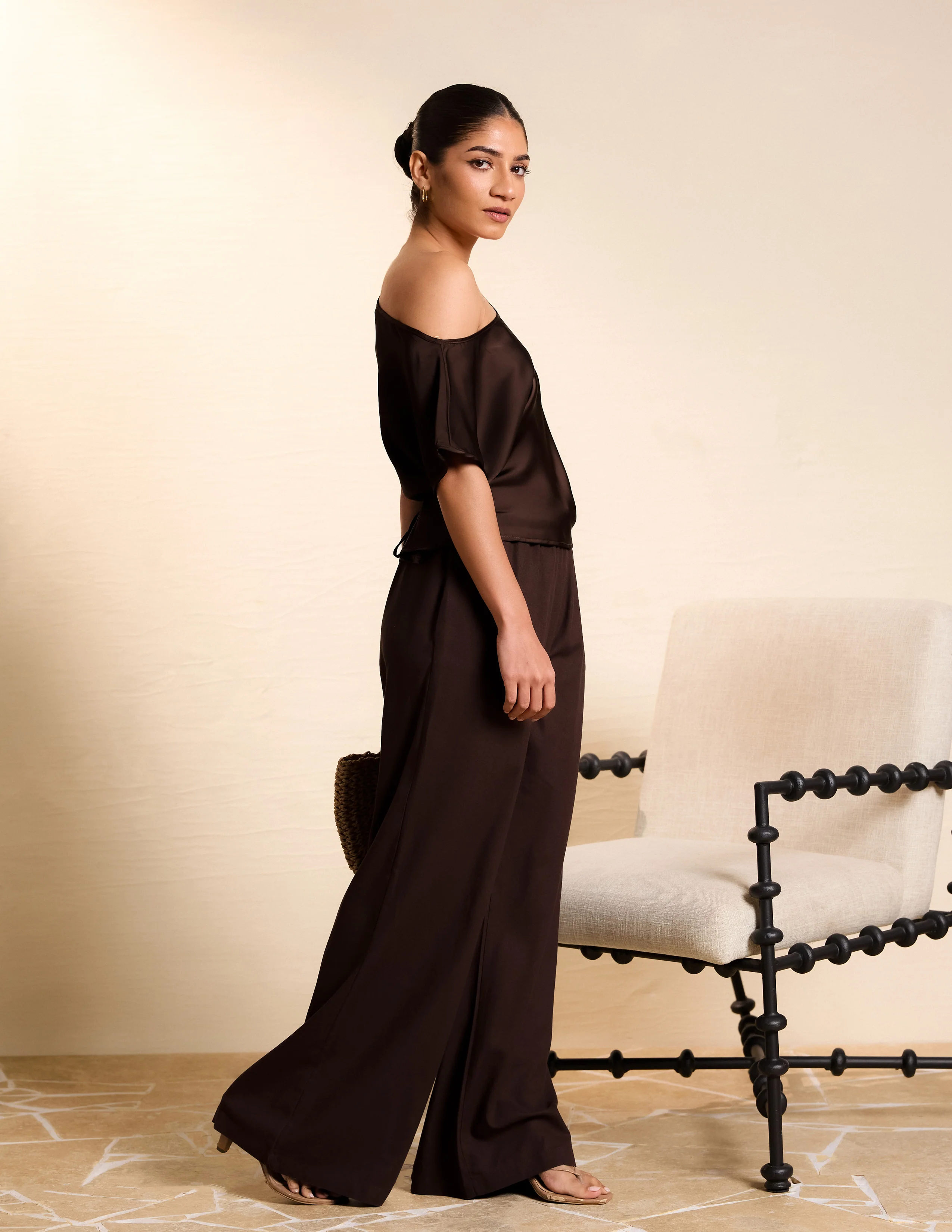 Drop Shoulder Satin Top - Image 3