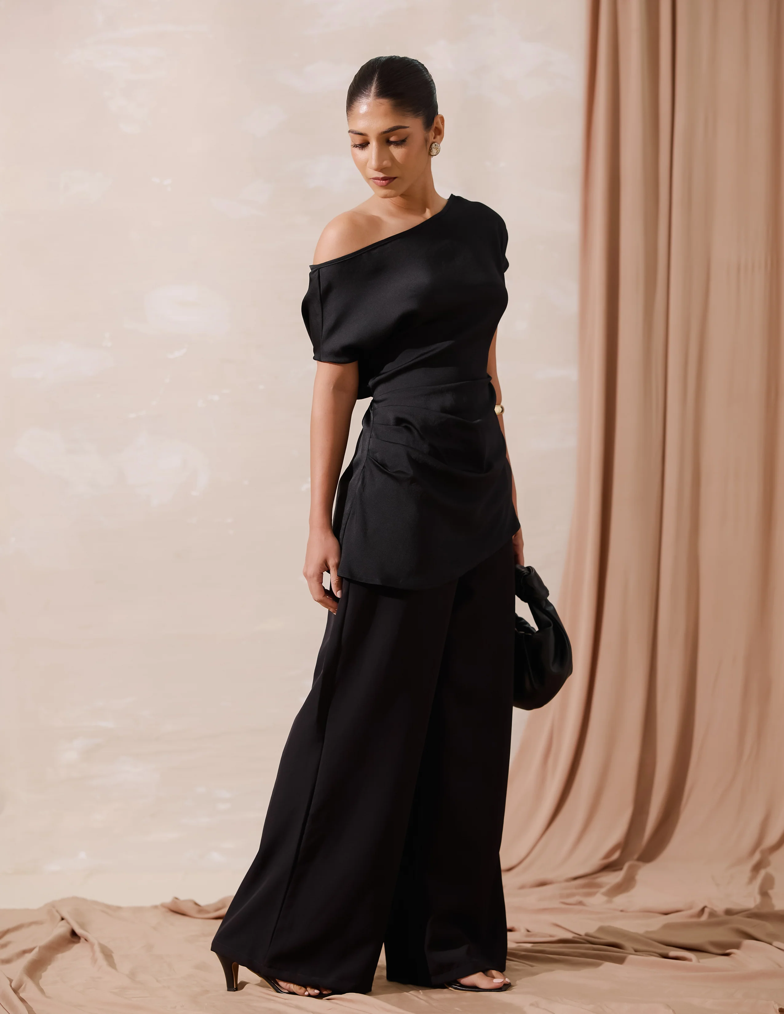 Drop Shoulder Side Pleated Top - Image 3