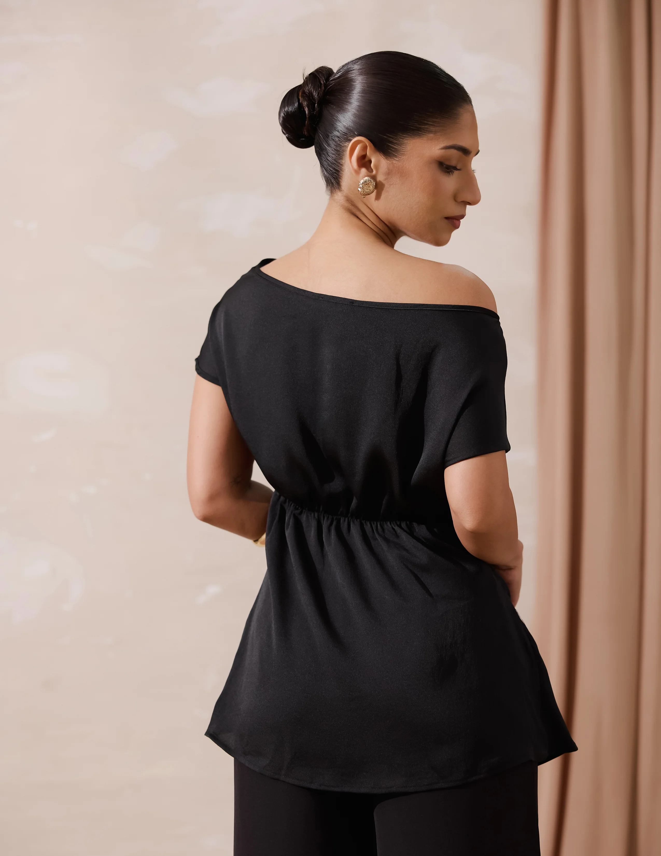 Drop Shoulder Side Pleated Top - Image 4