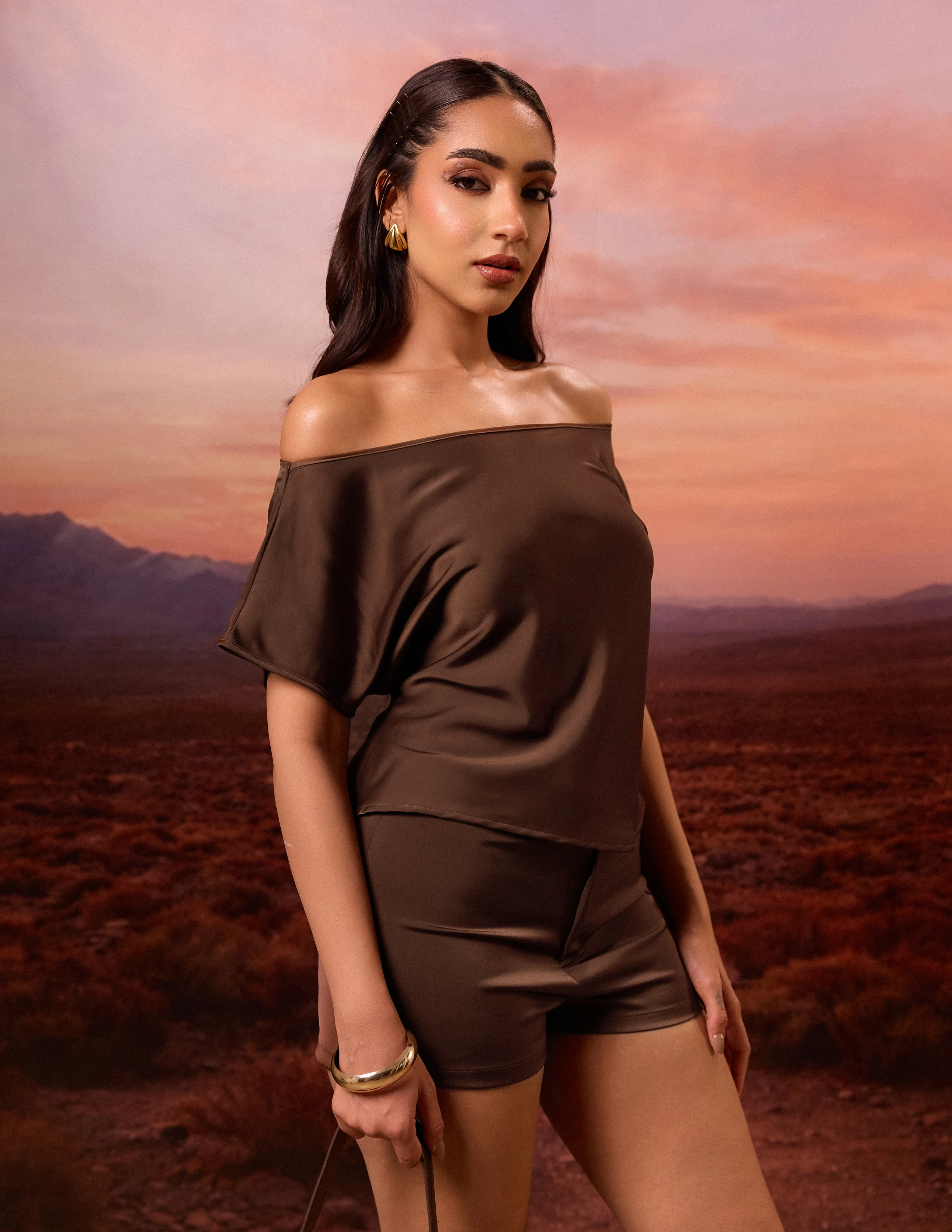 Drop Shoulder Waist Tie Up Top - Image 3