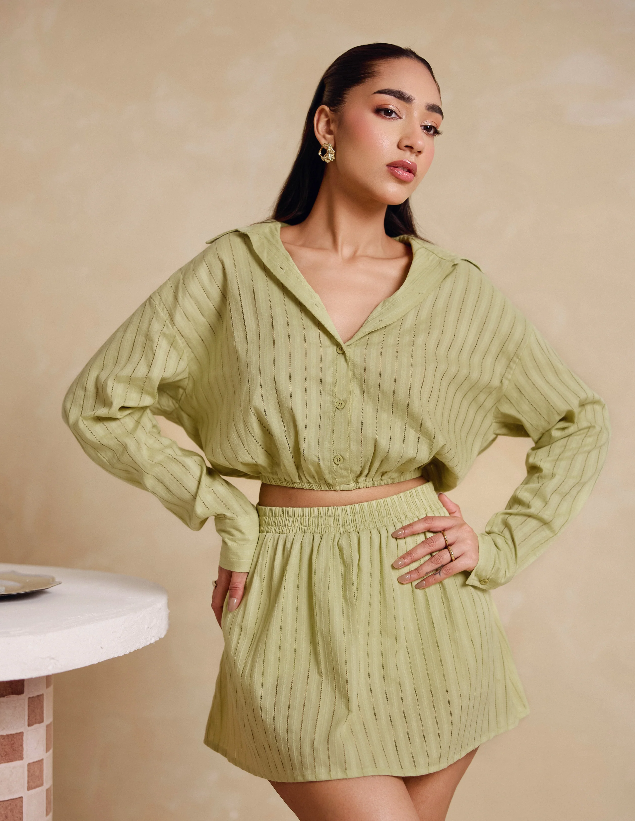 Elasticated Crop Shirt
