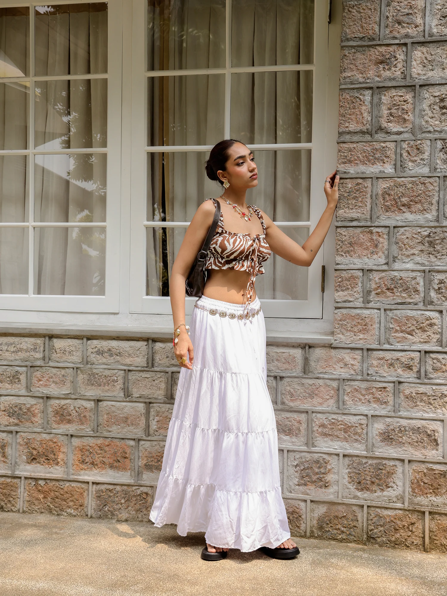 Elasticated Tiered Maxi Skirt - Image 4