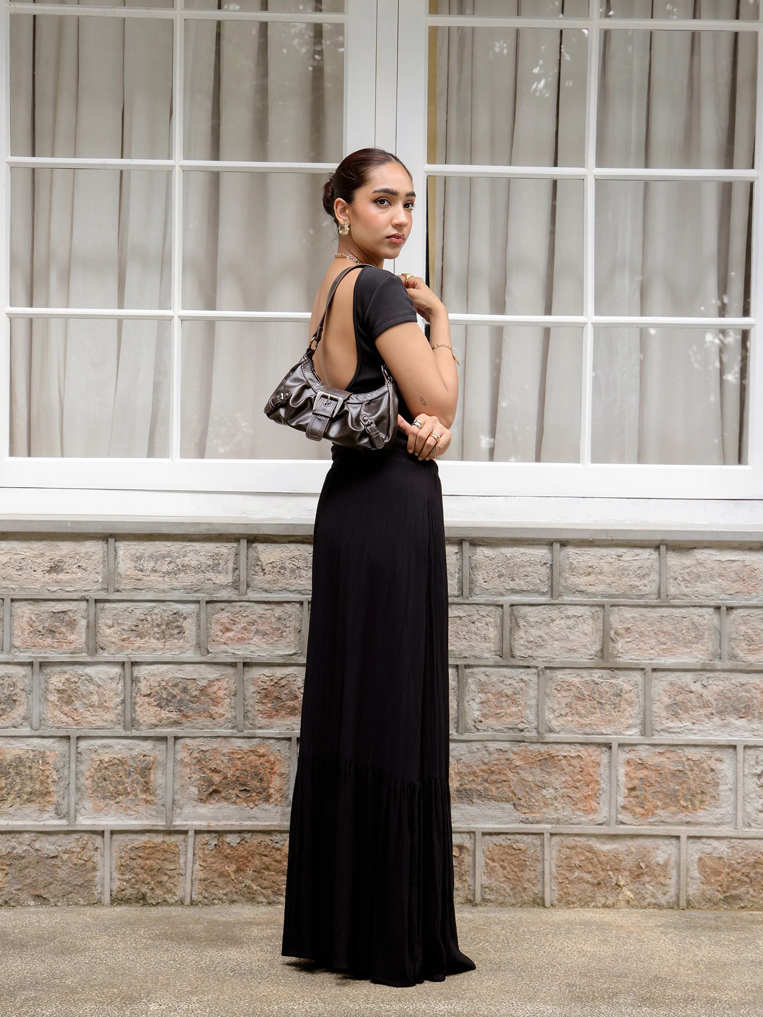 Elasticated tiered Maxi Skirt - Image 3