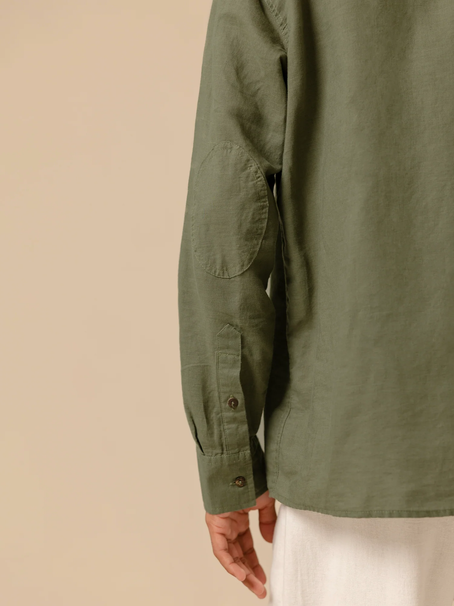 Elbow patch detailed oversized shirt - Image 2