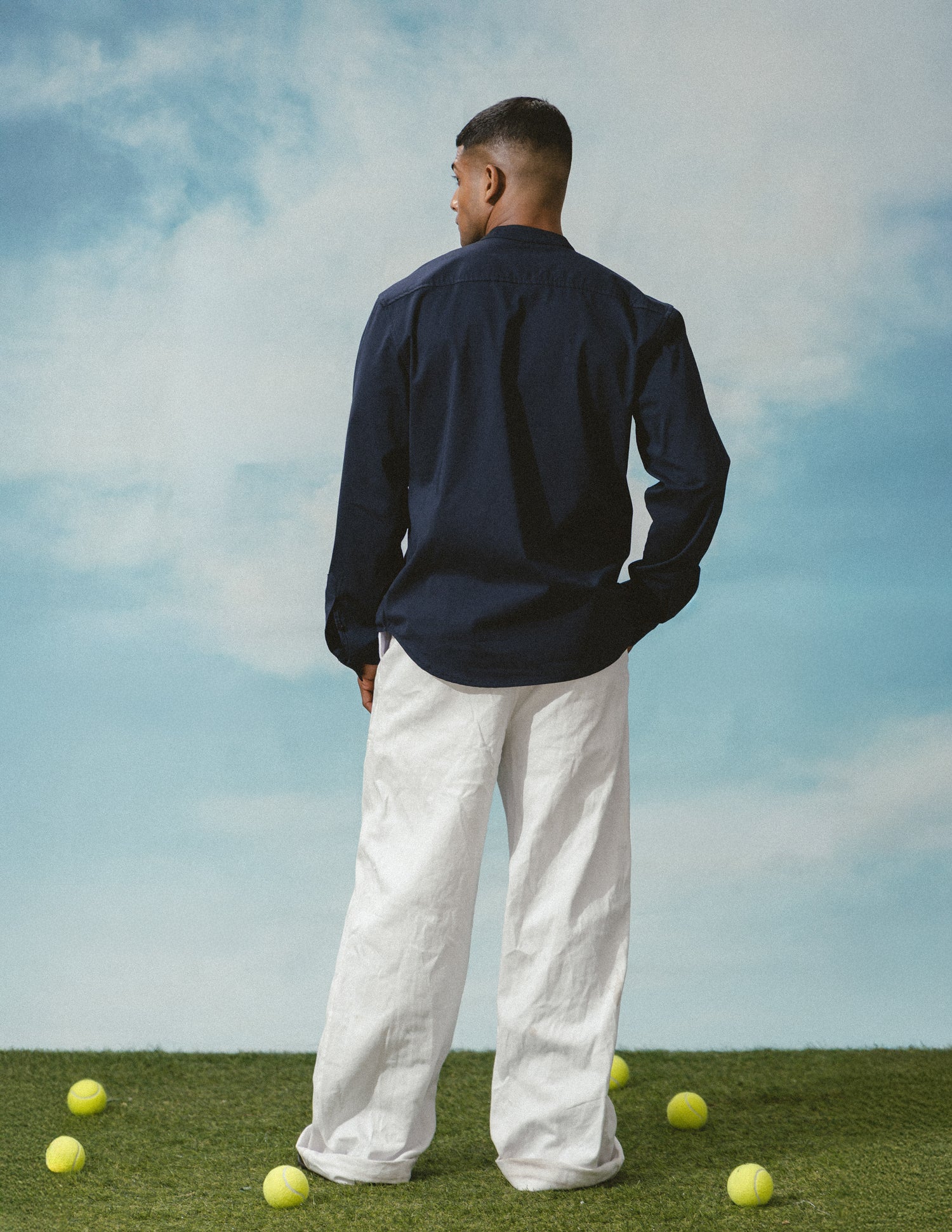 Extended chinese collar detailed shirt - Image 3