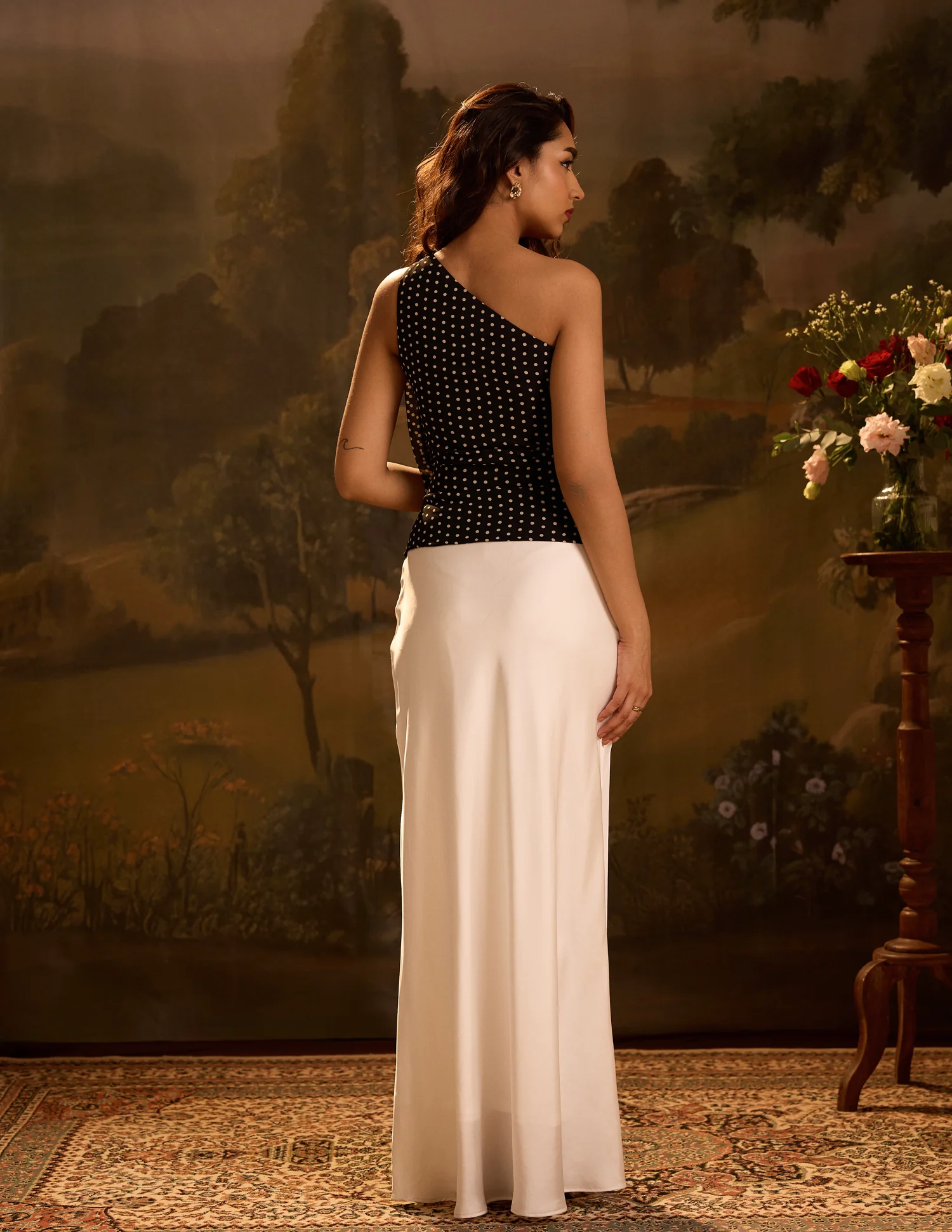 Flower Detail One Shoulder Top - Image 3