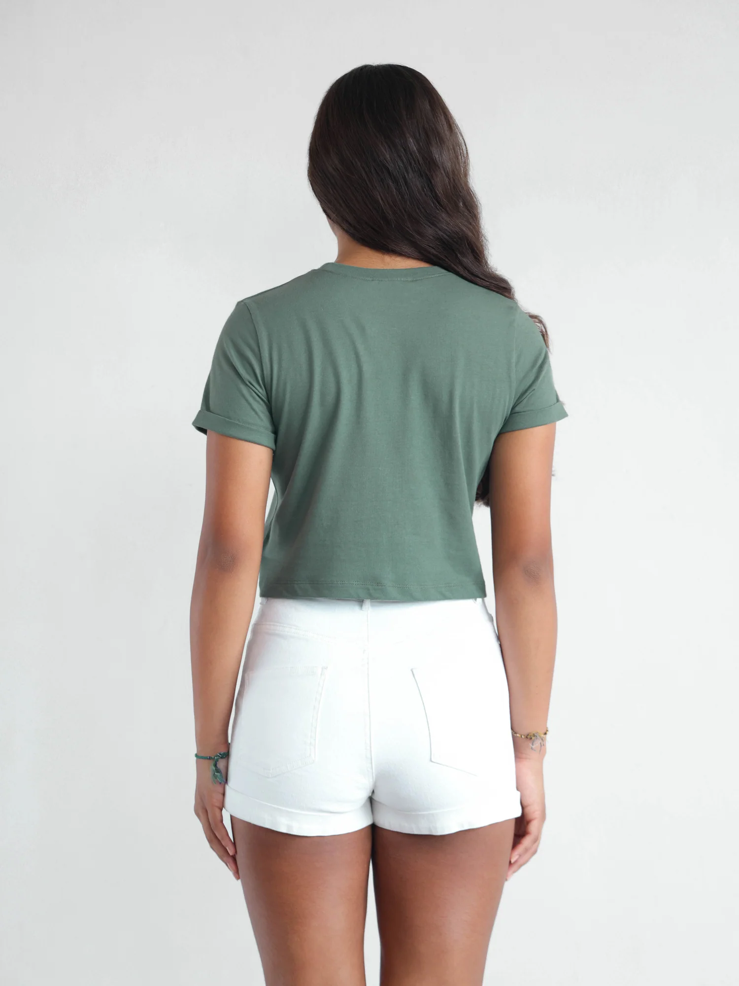 Folded Sleeved Crop T Shirt - Image 3