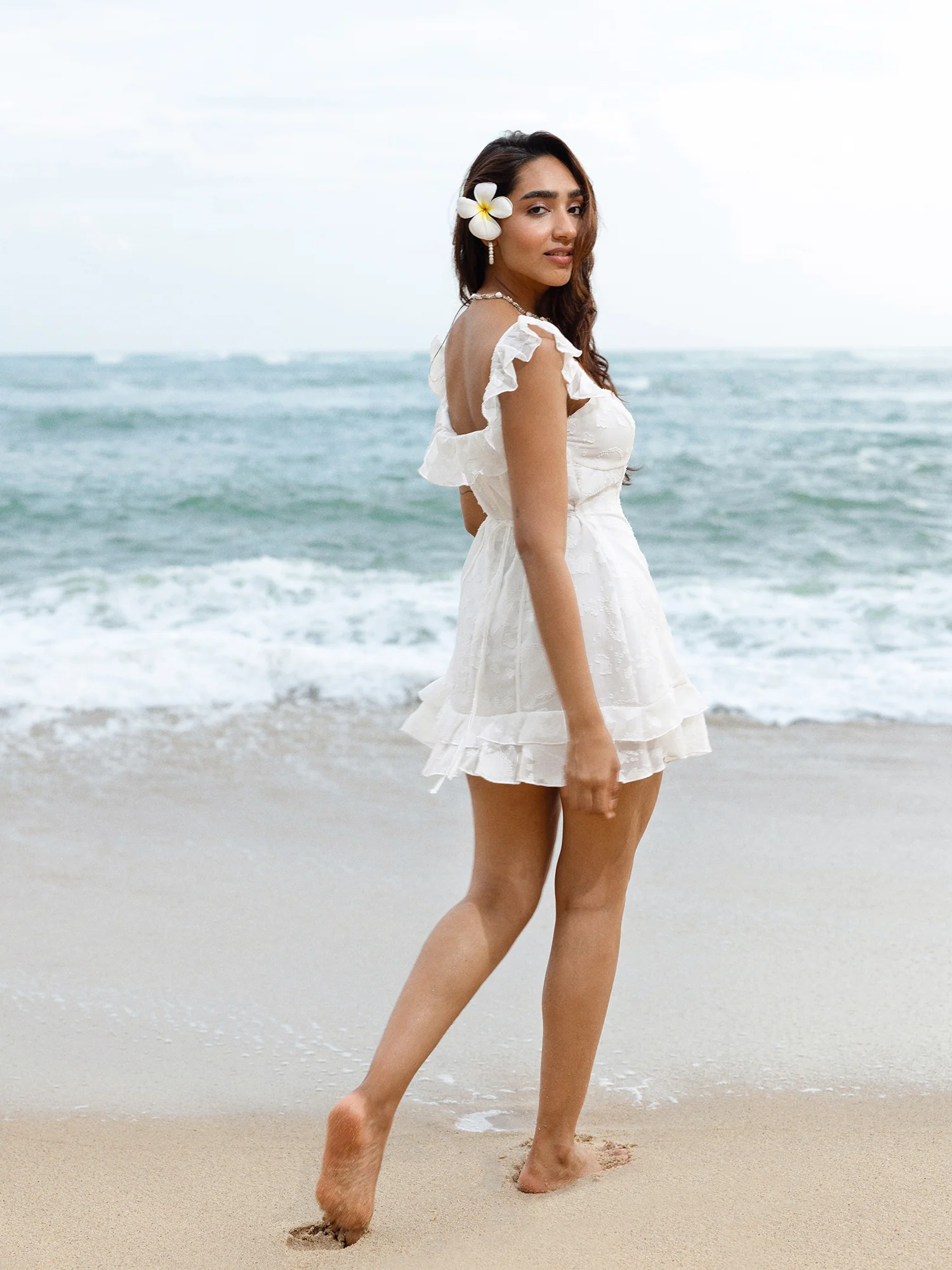 Frill Detaied Bustier Mini Dress - Image 3