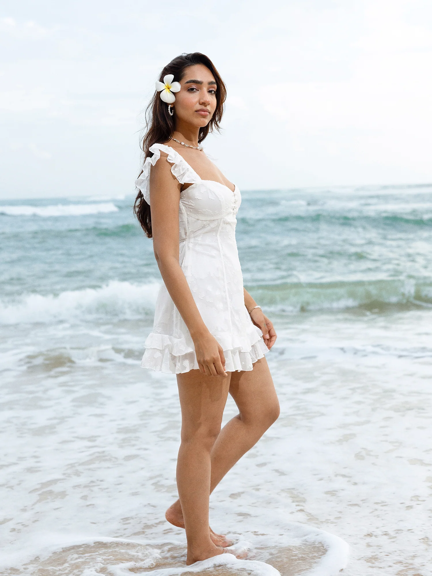 Frill Detaied Bustier Mini Dress - Image 4