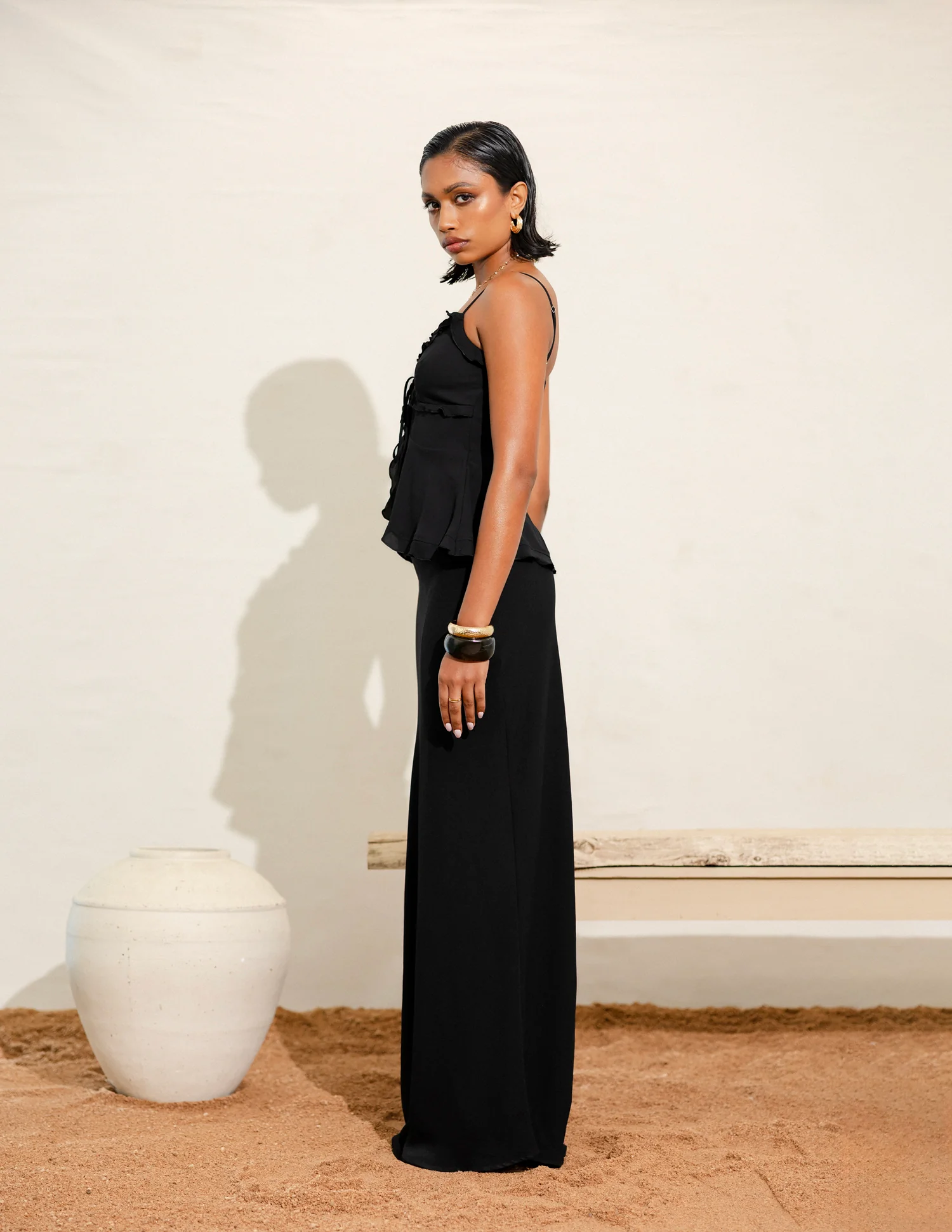 Frill Detailed Front Tie Up Top - Image 4