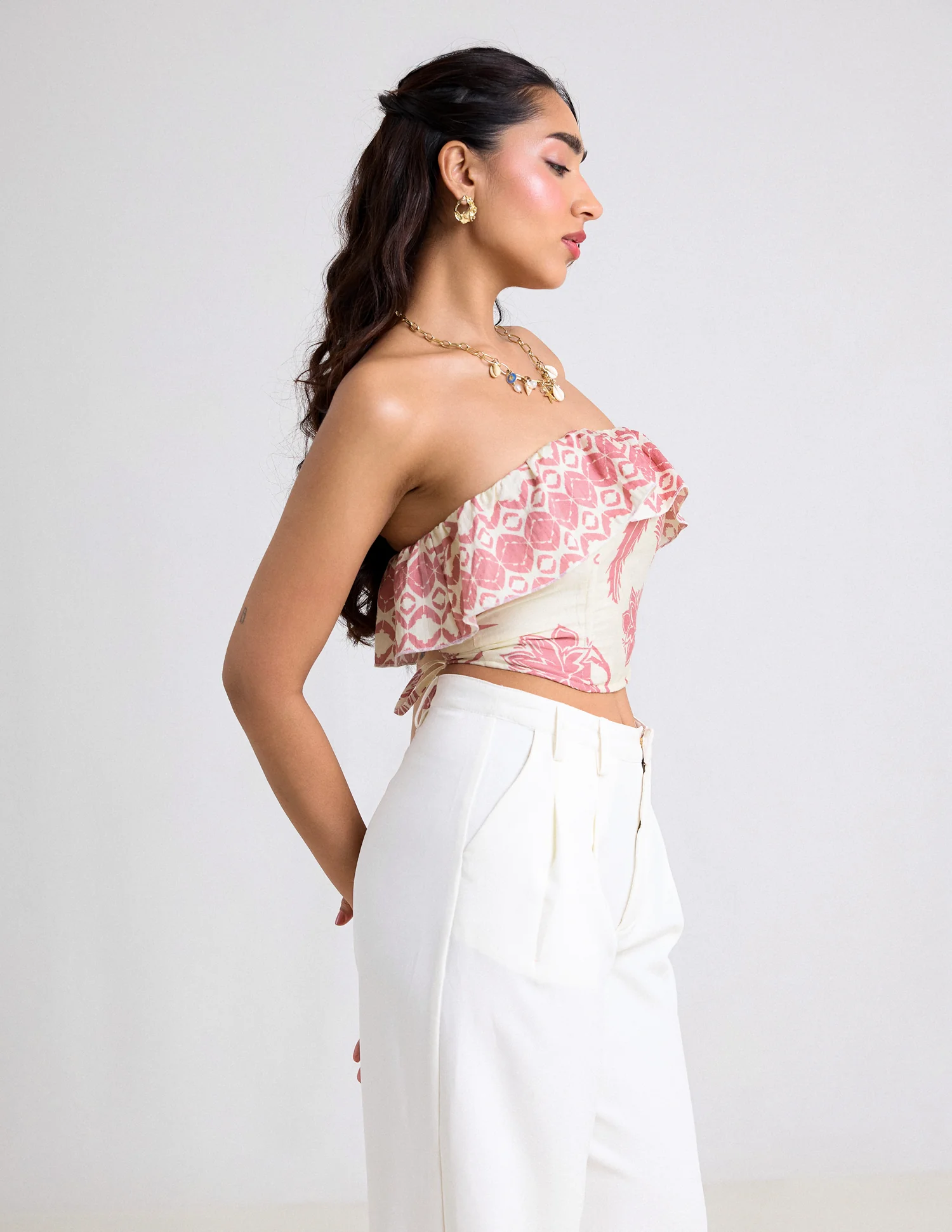 Frill Detailed Tube Corset Top - Image 4