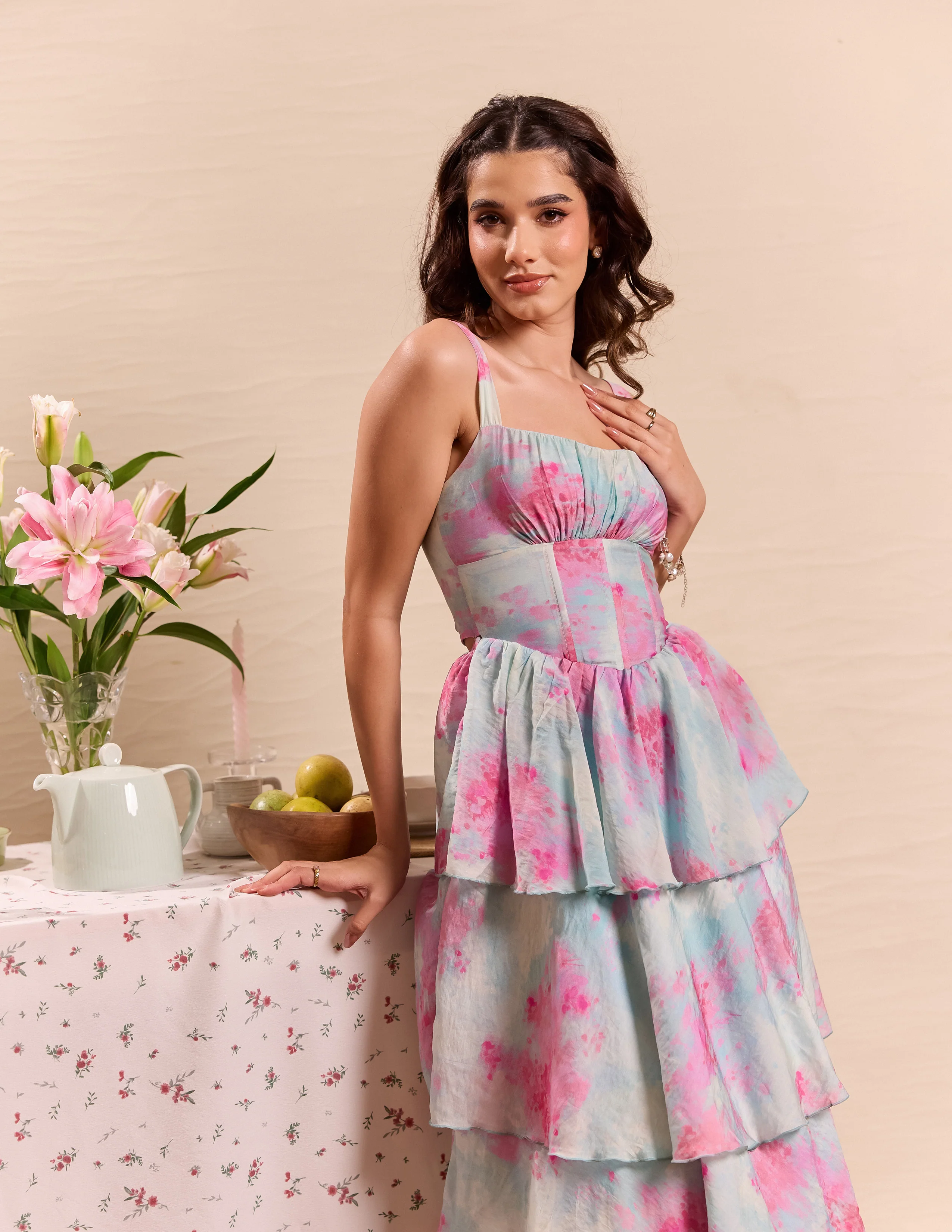 Front Bustier Tiered Maxi Dress - Image 4