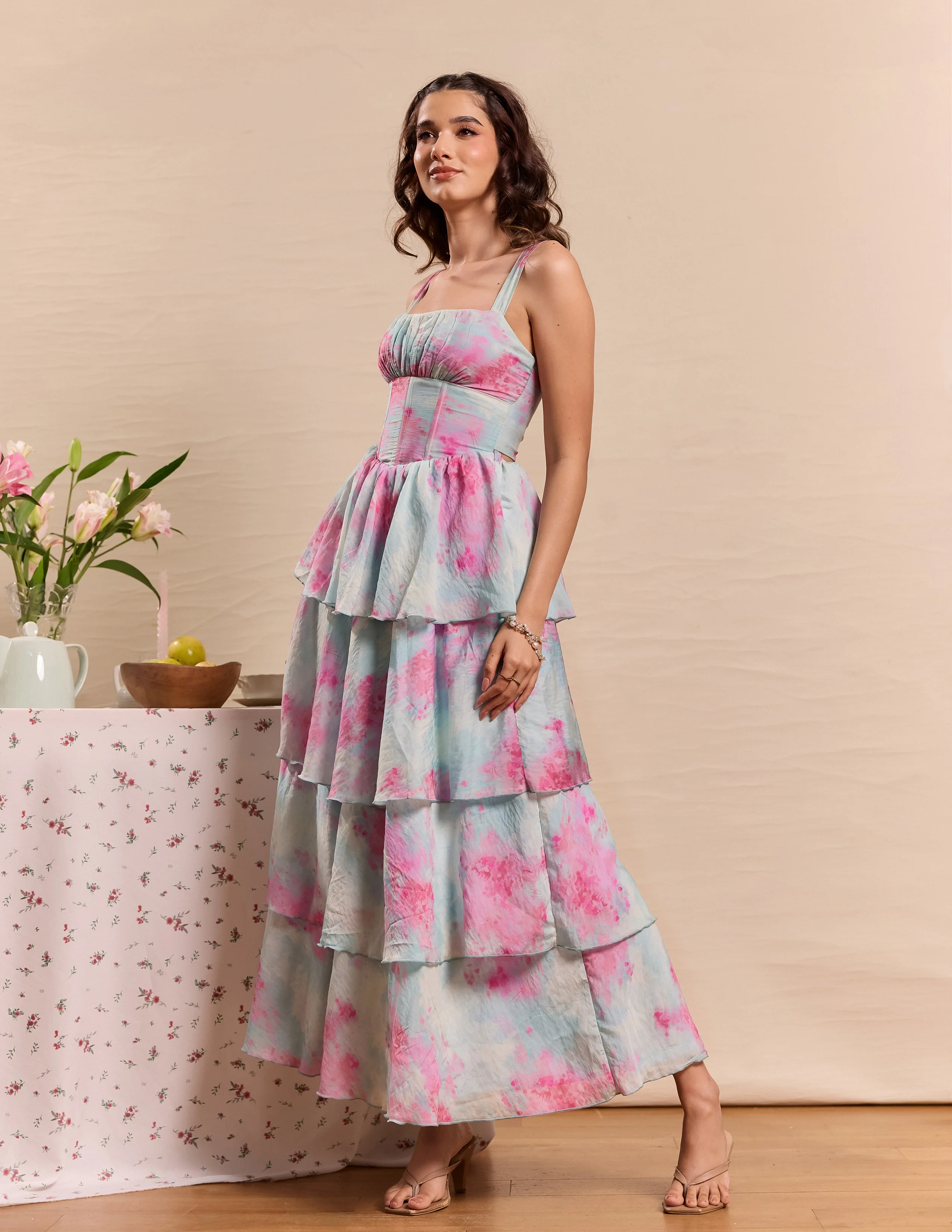 Front Bustier Tiered Maxi Dress - Image 5