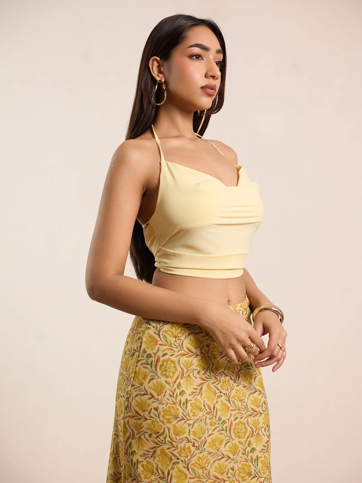 Front Cowl Neck Back Tie Up Top - Image 4