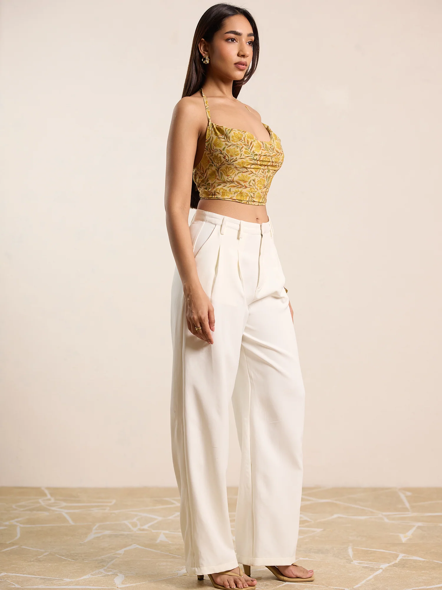 Front Cowl Neck Back Tie Up Top - Image 3