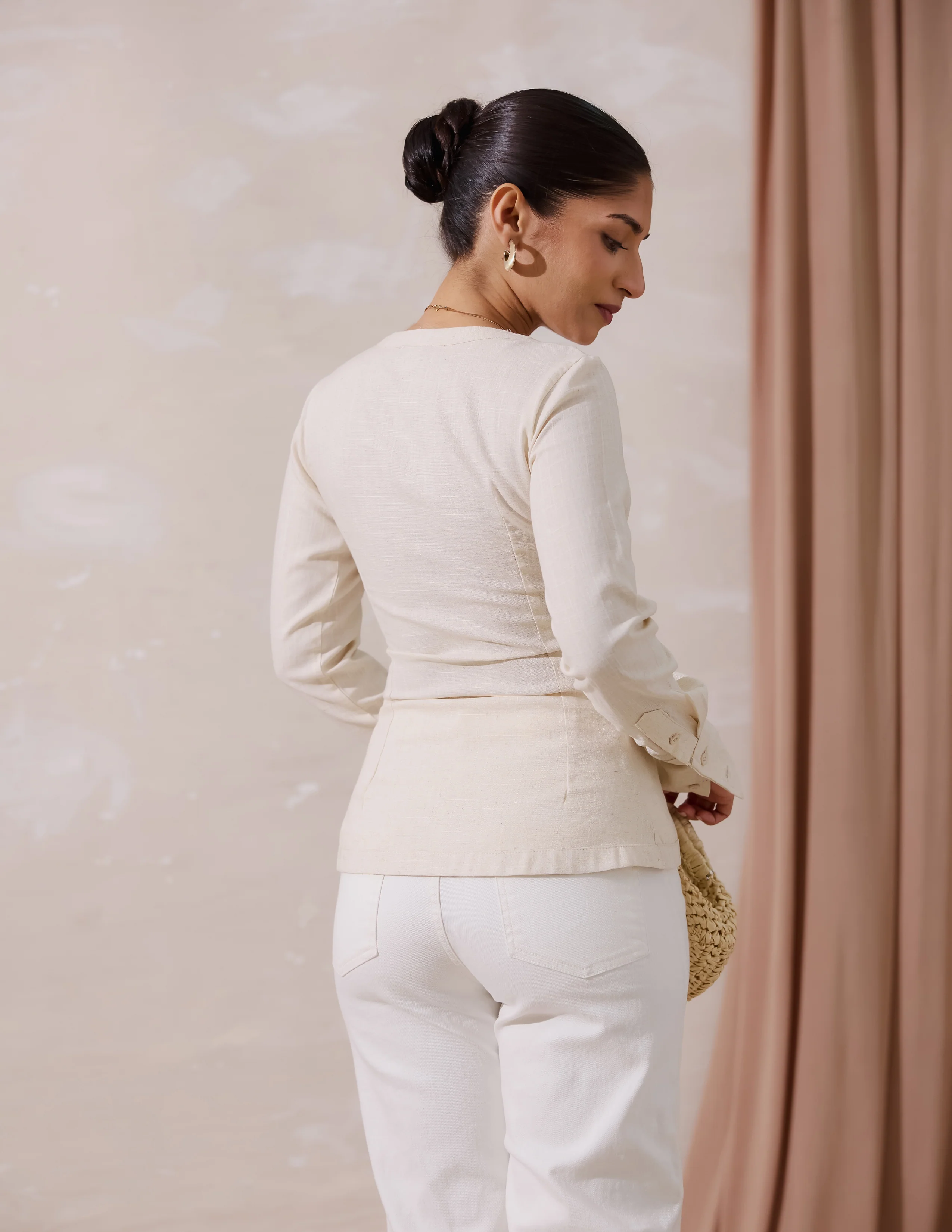 Front Pleated Long Sleeved Top - Image 4