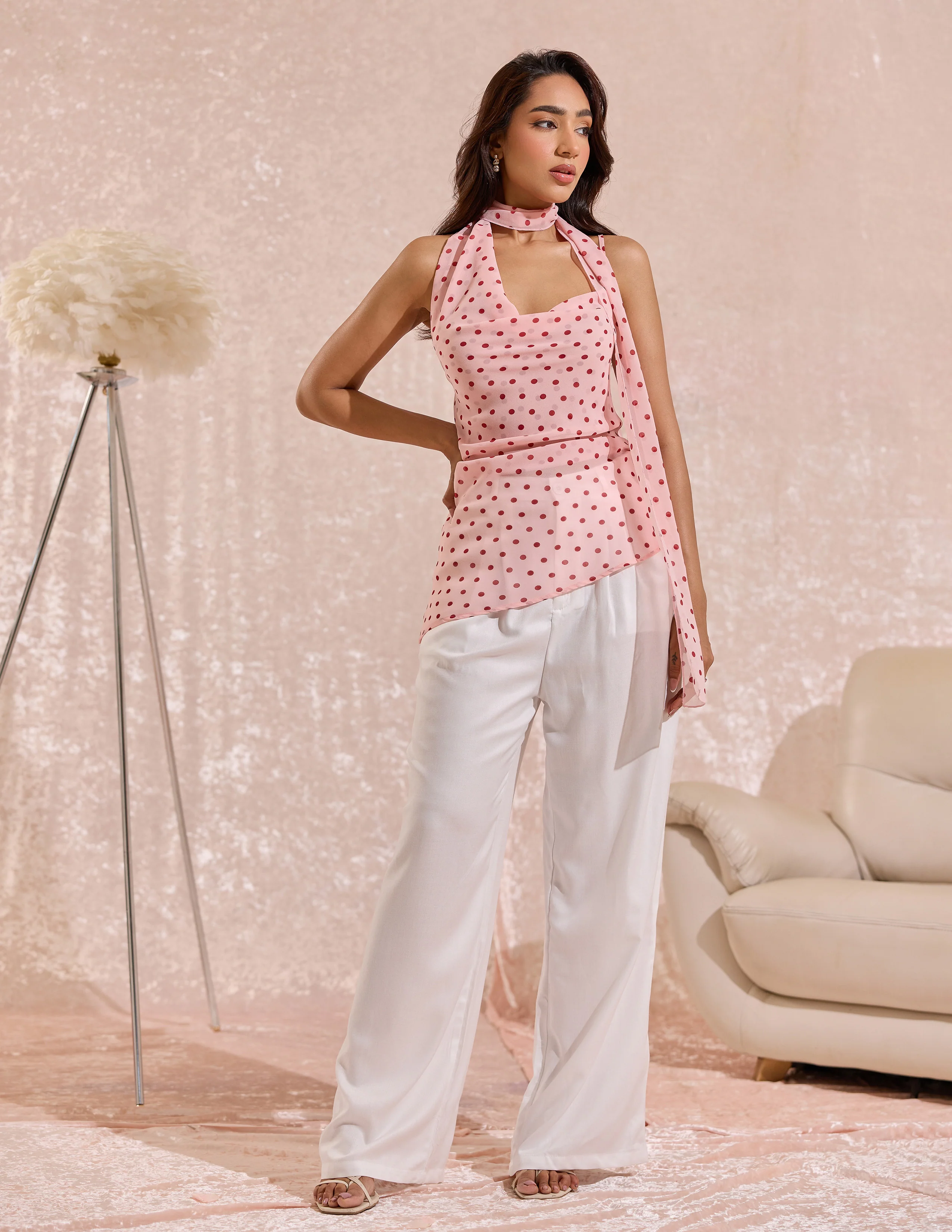 Front Pleated Straight Leg Pant