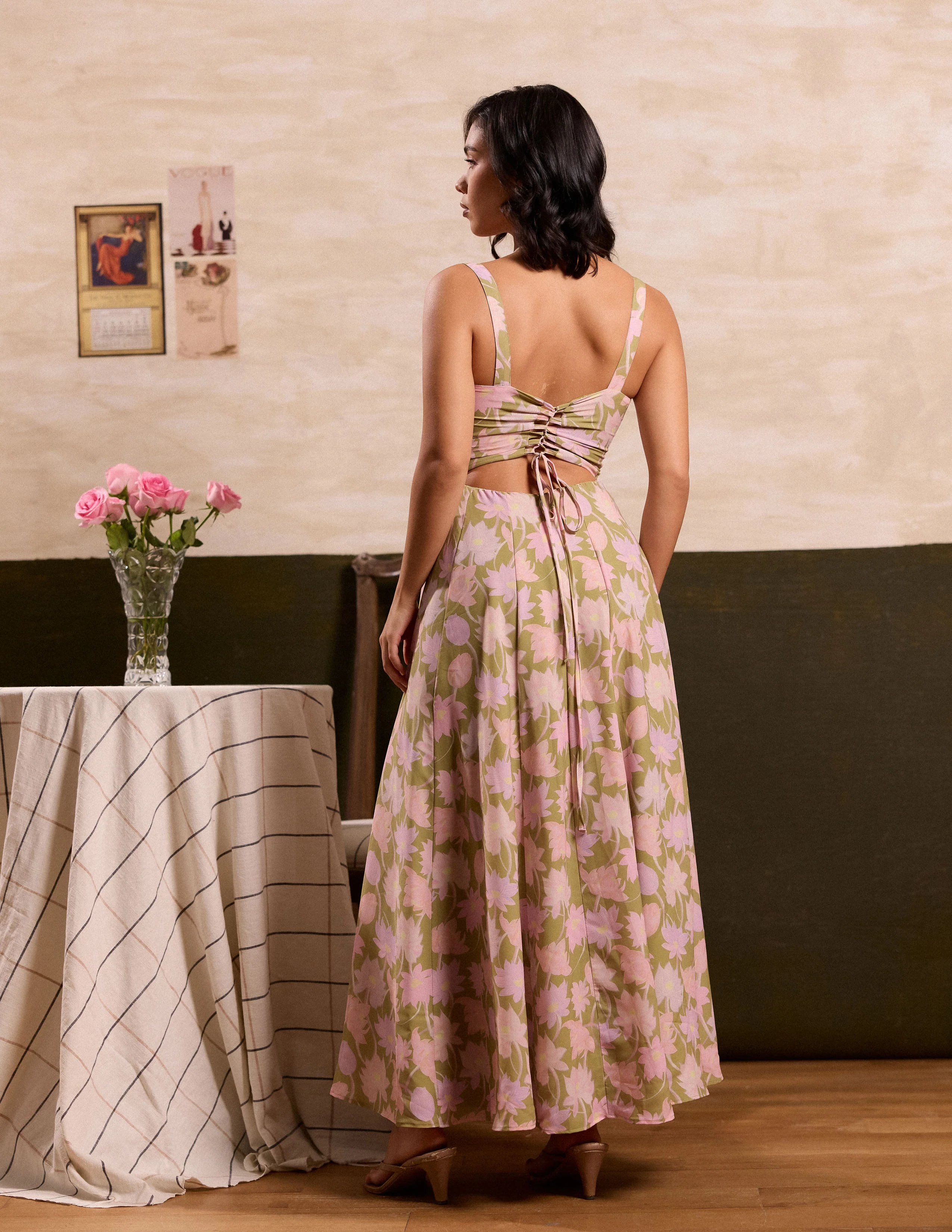 Front Ruched Flared Maxi Dress - Image 5