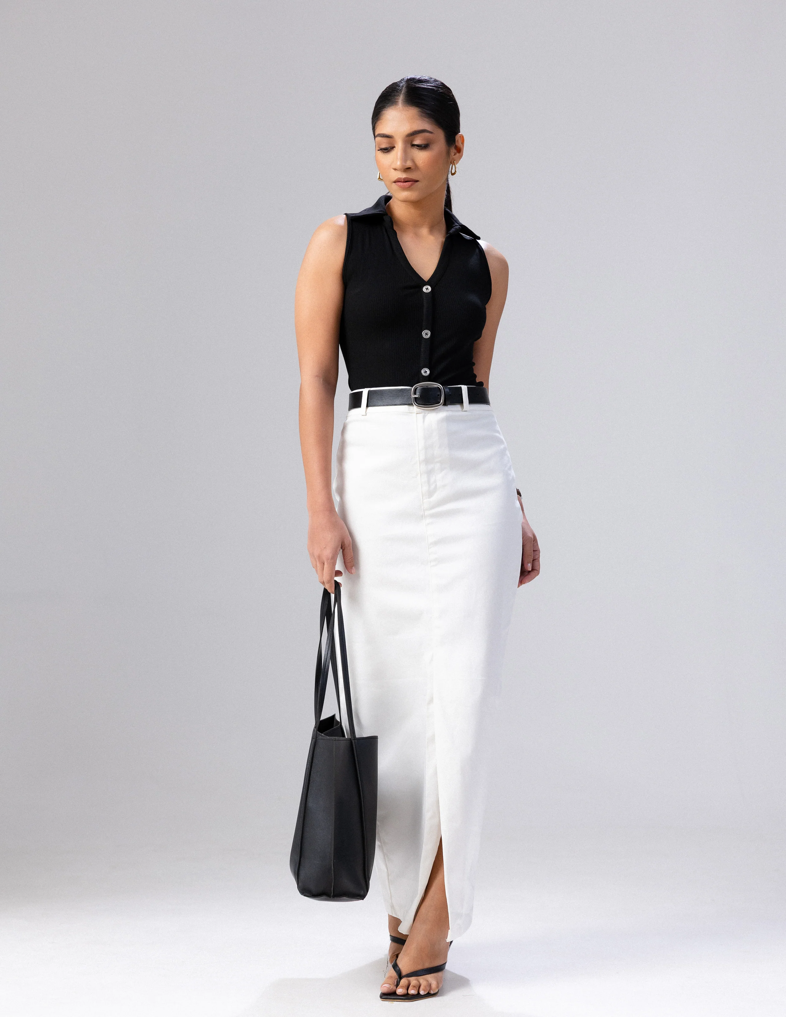 Front Slit Detailed Maxi Skirt - Image 5