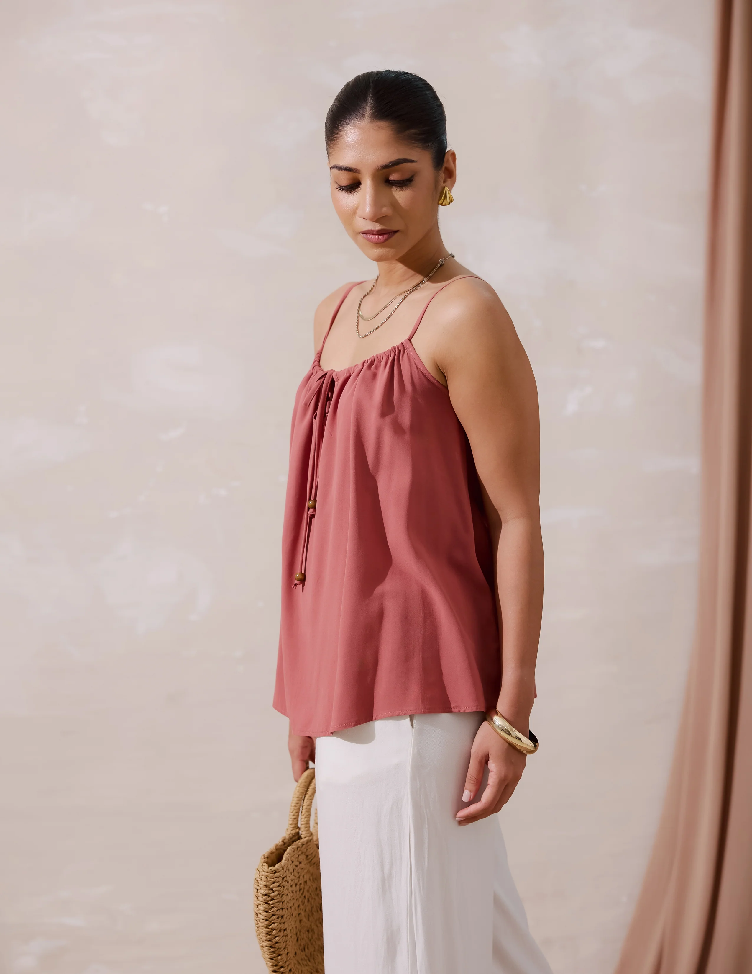Front Tie Up Detailed Loose Fit Top - Image 3