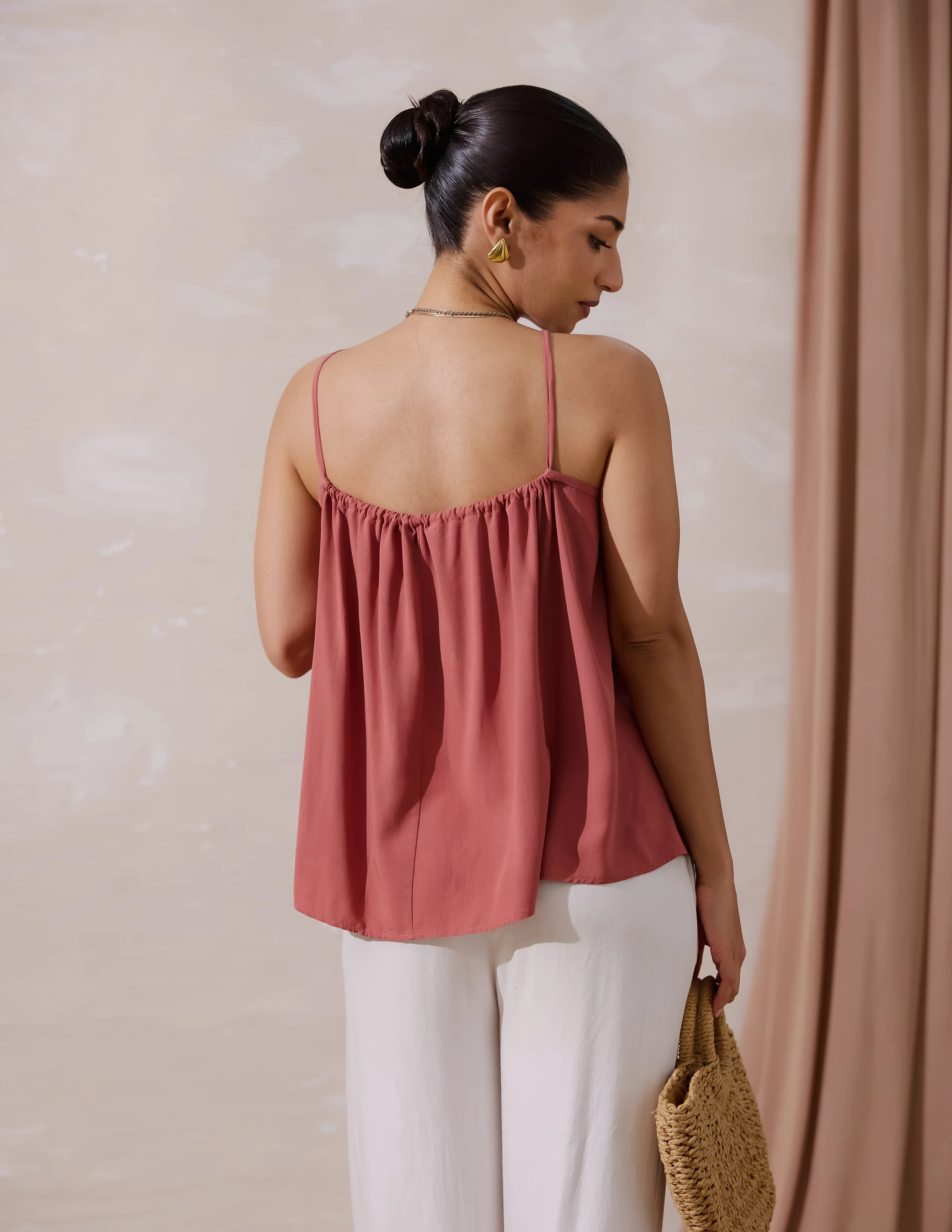 Front Tie Up Detailed Loose Fit Top - Image 4