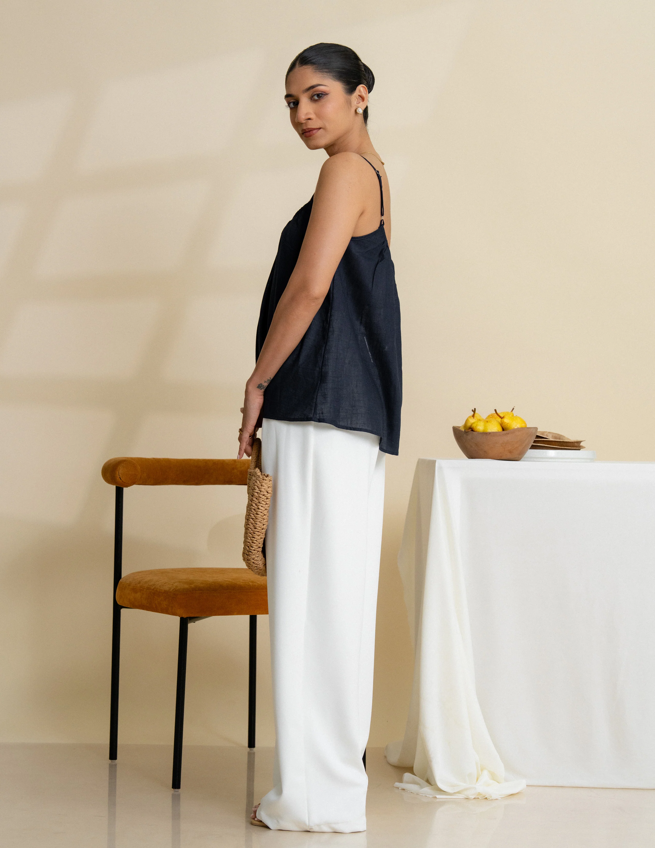 Gathered Neck Loose Fit Cami Top - Image 3