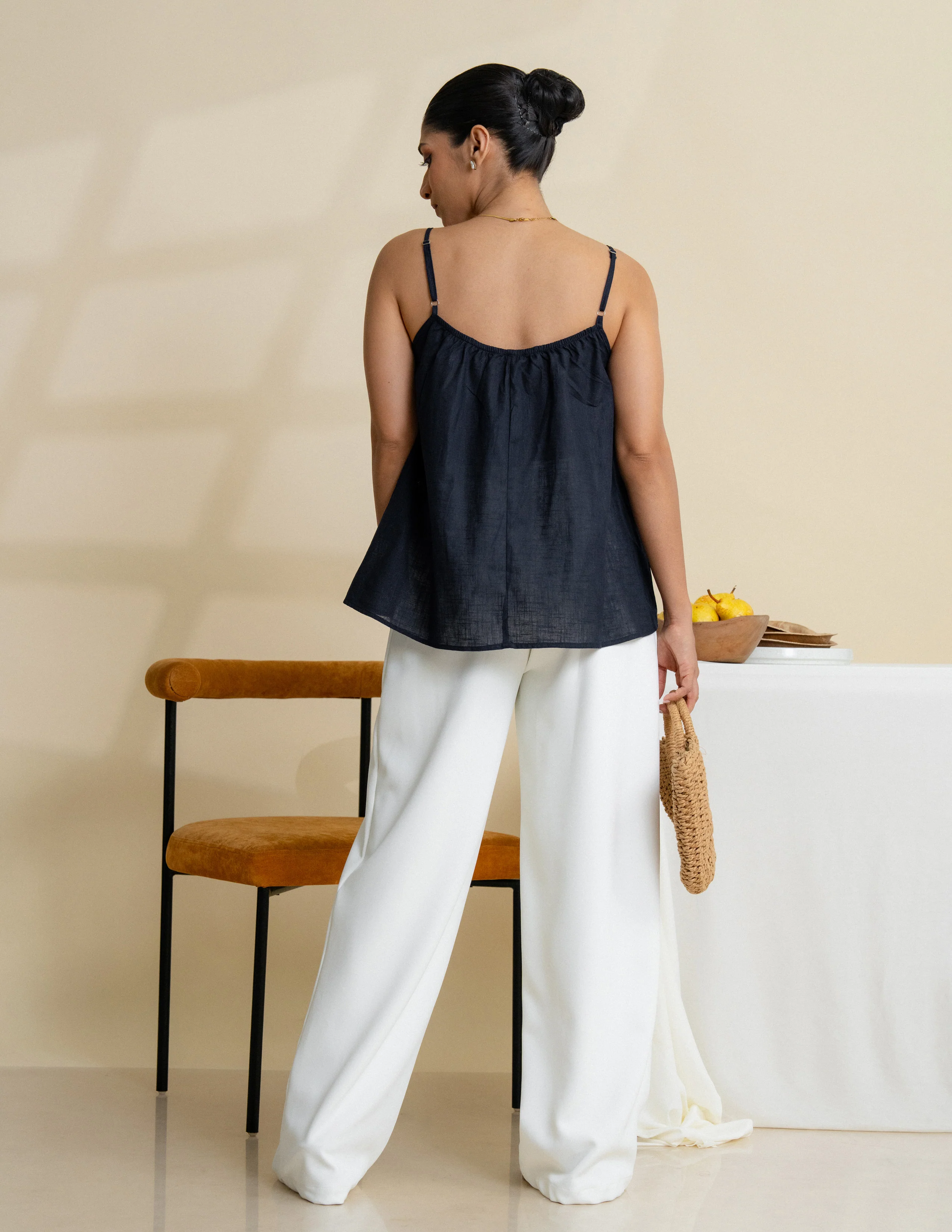 Gathered Neck Loose Fit Cami Top - Image 4