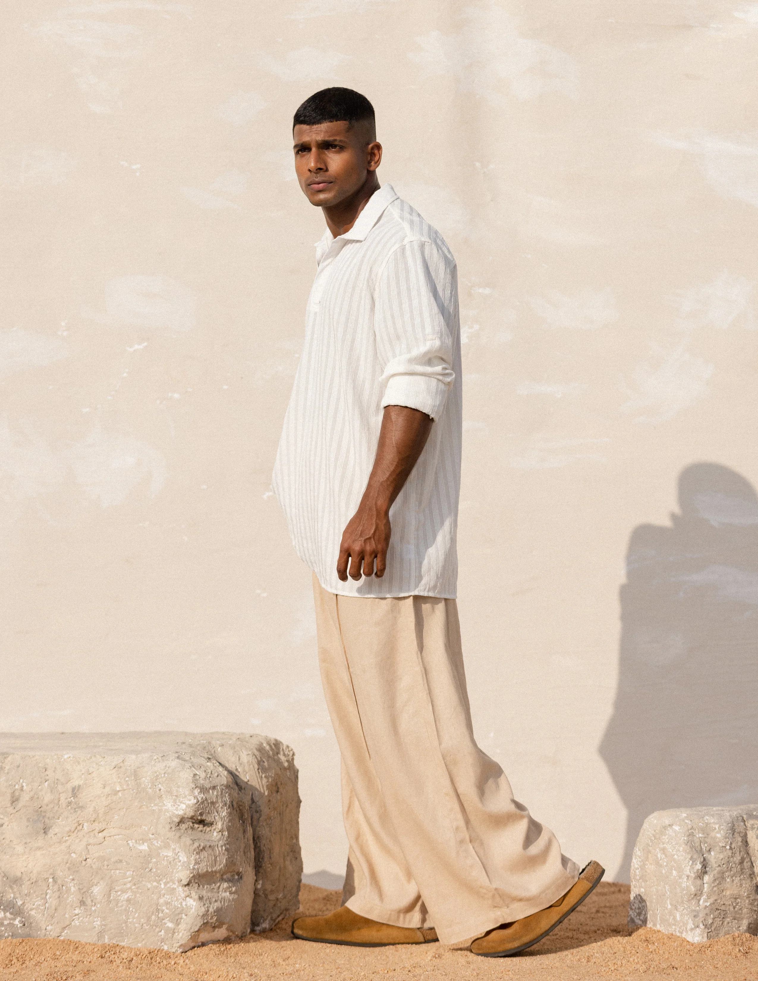 Half placket long sleeve shirt - Image 3