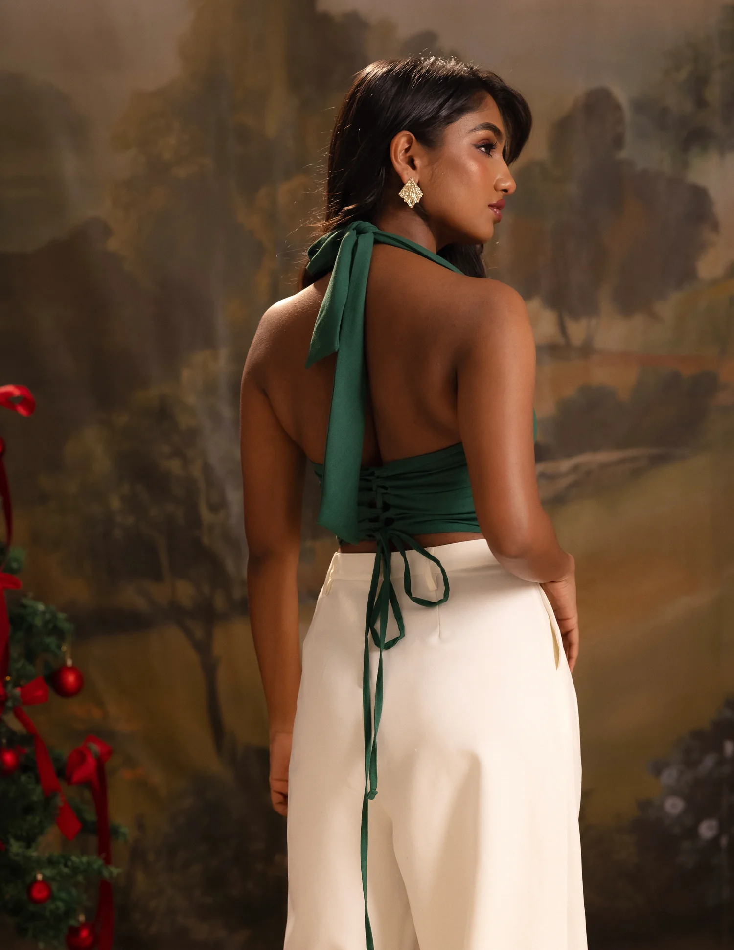 Halter Neck Back Tie Up Top - Image 3