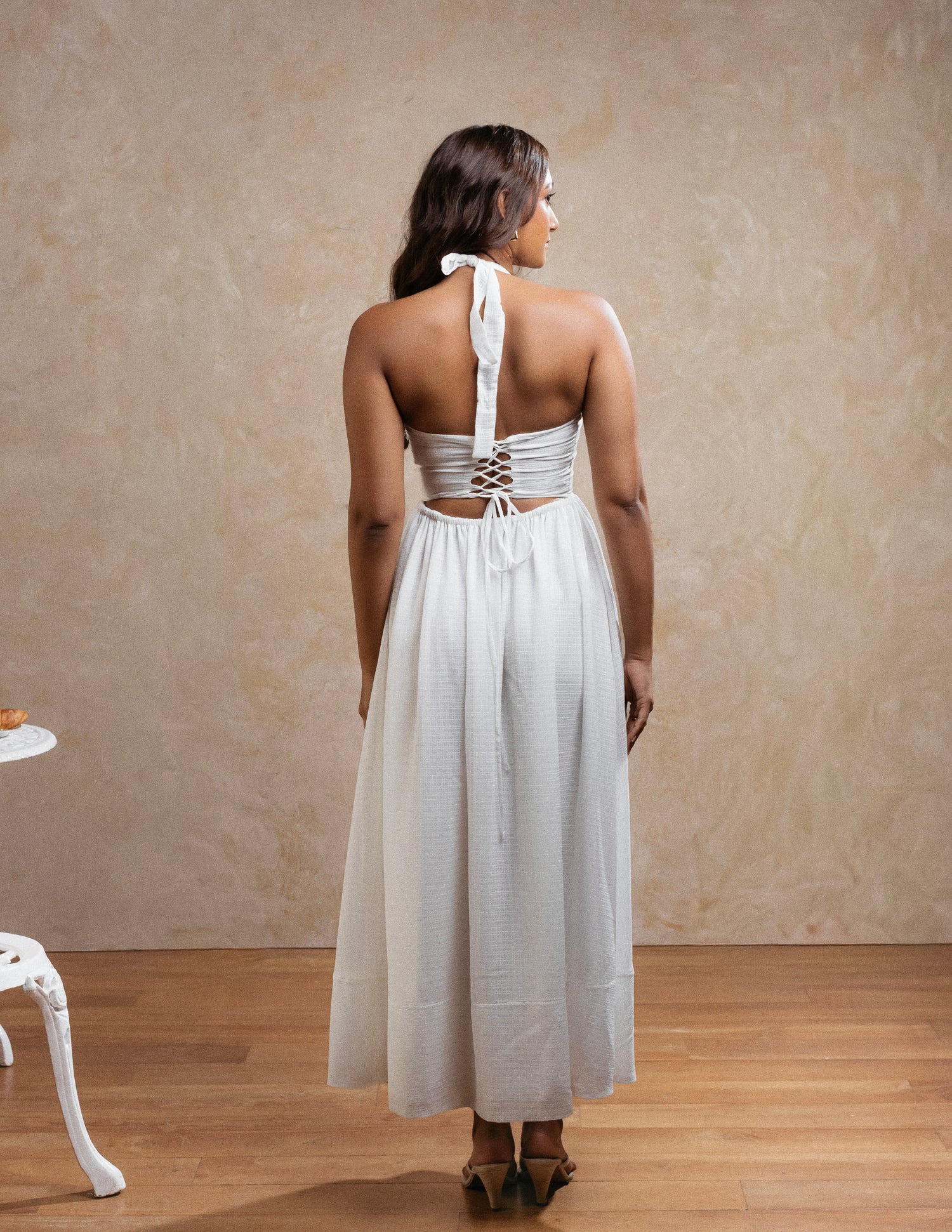 Halter Neck Back Tieup Maxi Dress - Image 3