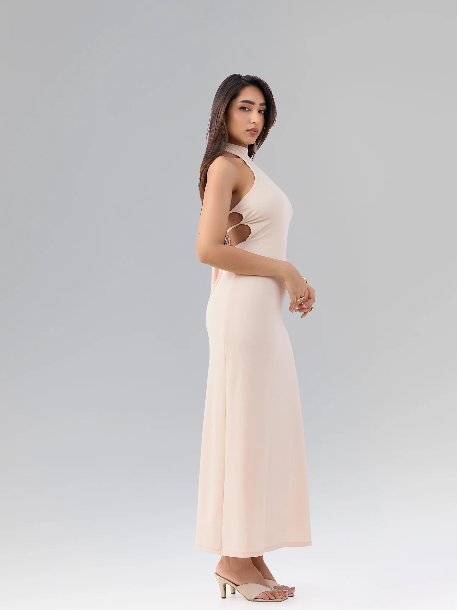 Halter Neck Side Slit Maxi Dress - Image 5