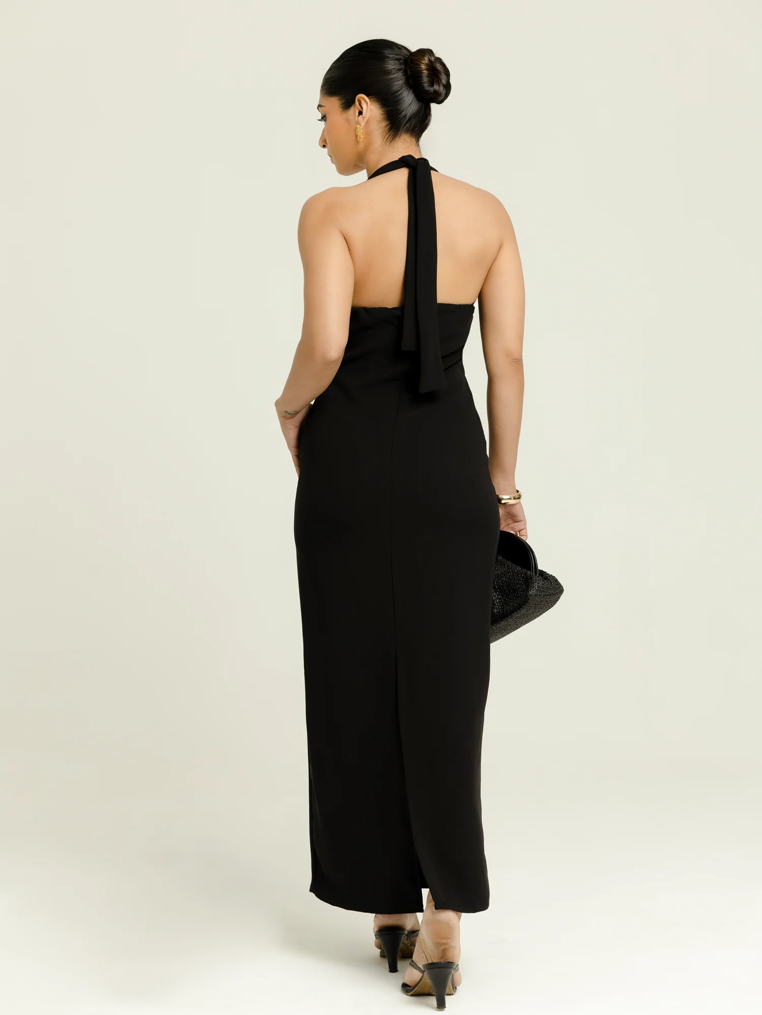 Halter Neck Tie Up Midi Dress - Image 4