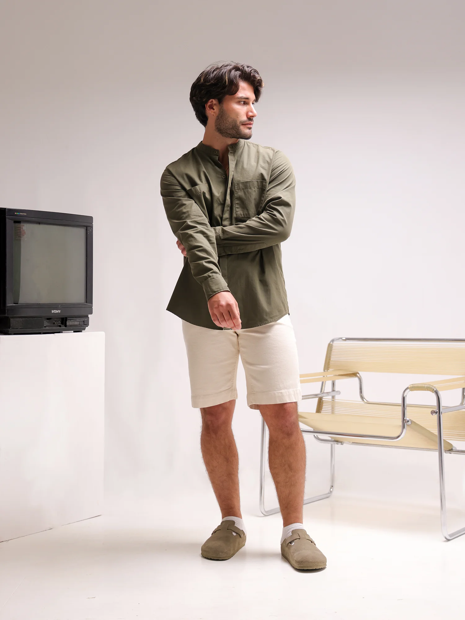 Hidden placket detailed oversize shirt - Image 3