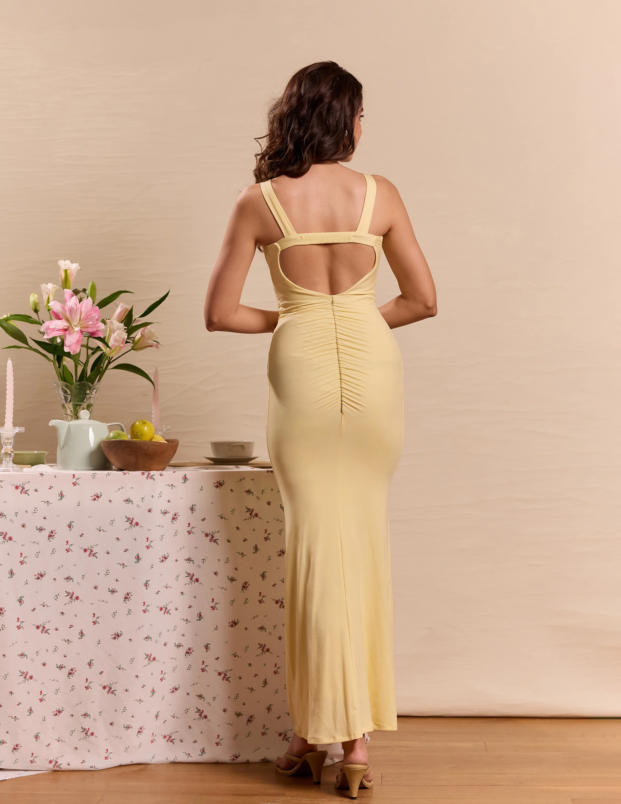 High Neck Fitted Bodycon Dress - Image 4
