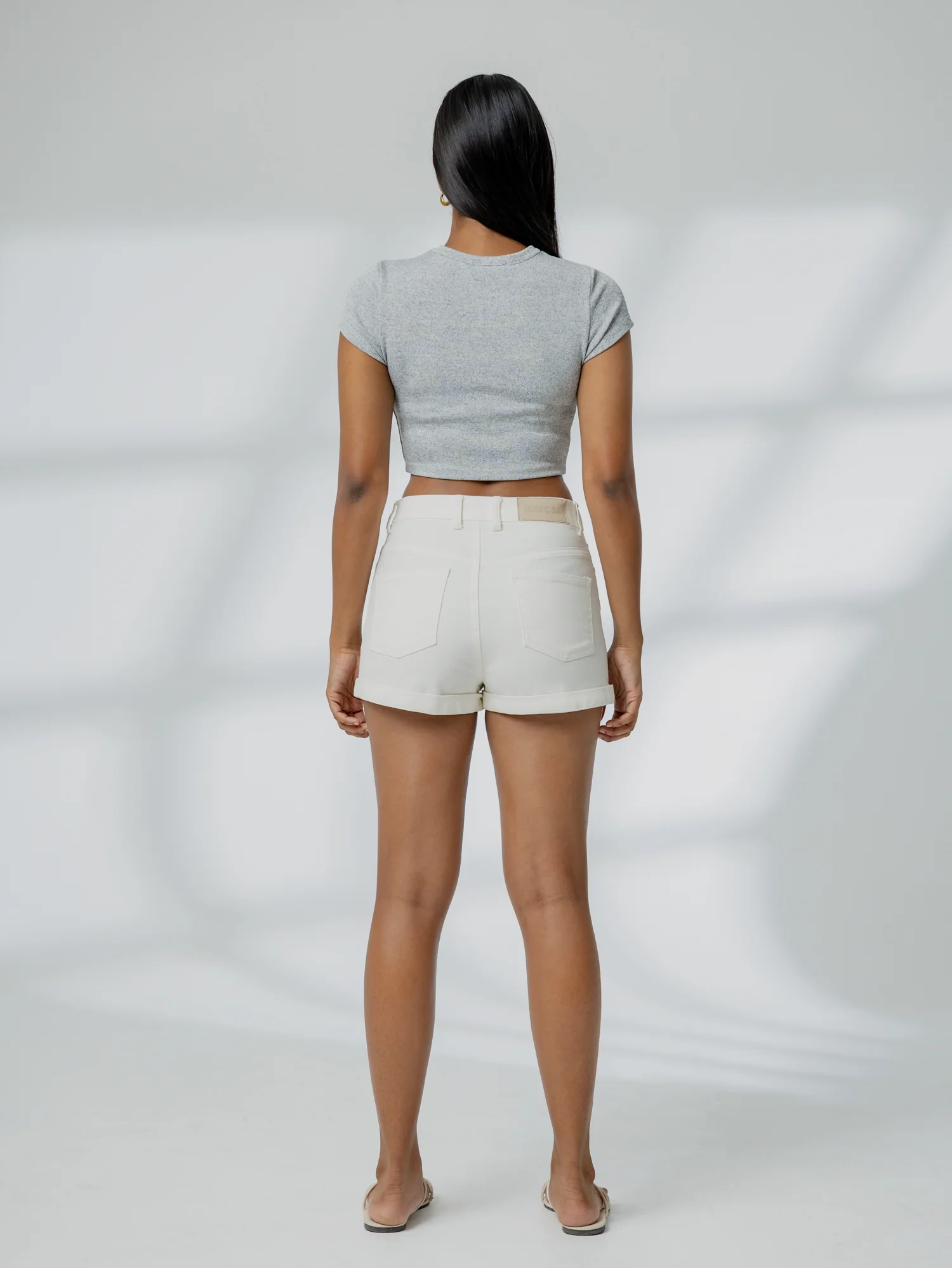 High Waist Folded Hem Short - Image 4