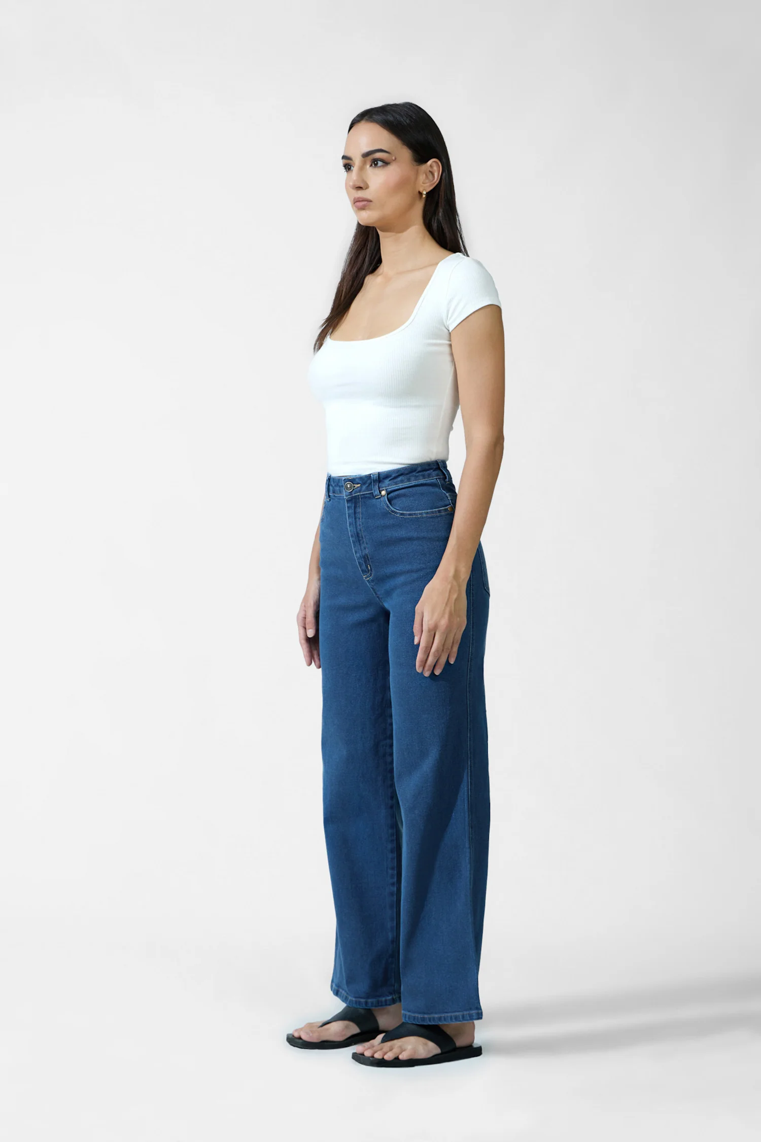 High Waist Straight Leg Denim Jean - Image 4