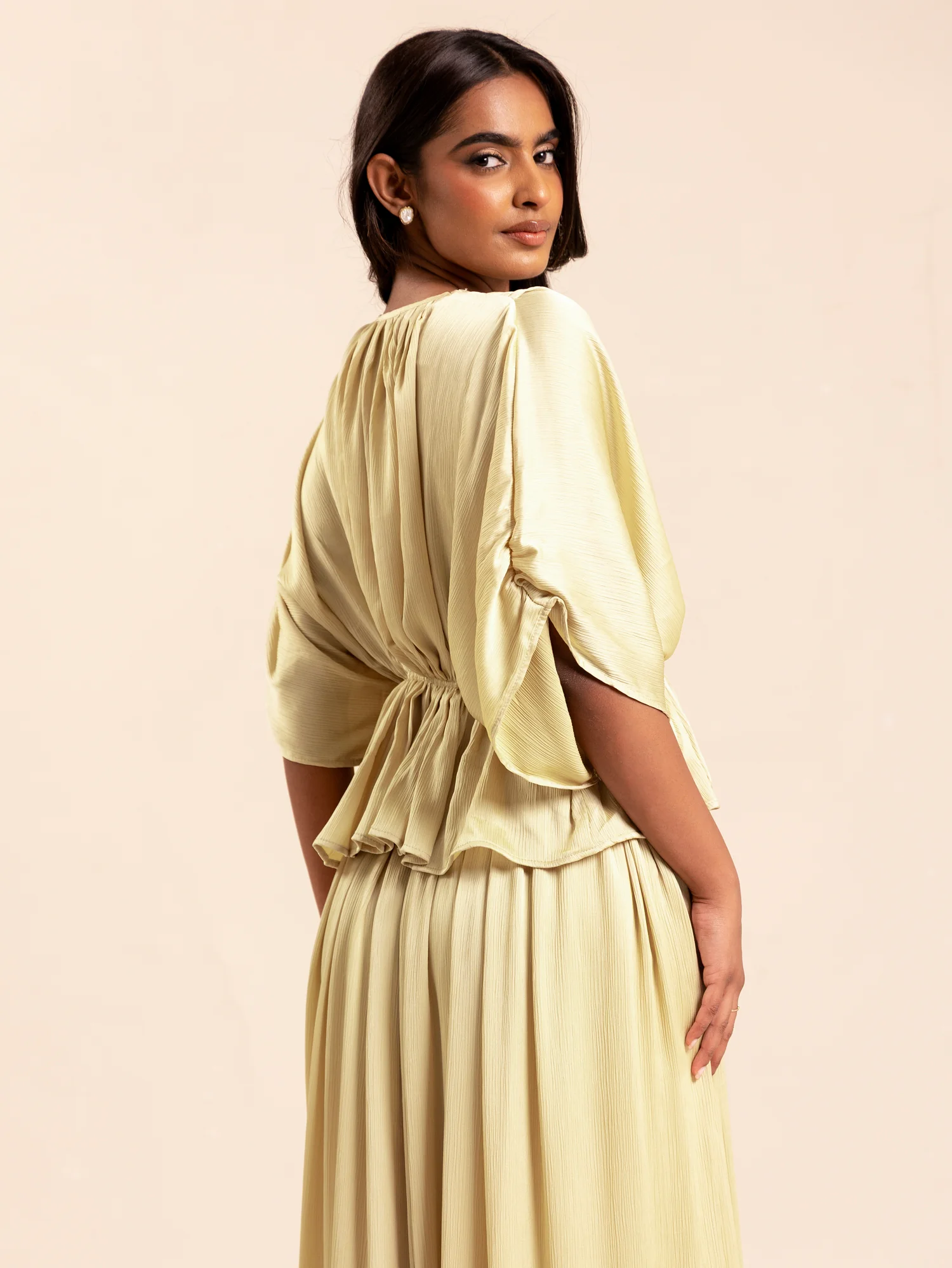 High Waisted Flared Satin Maxi Skirt - Image 2
