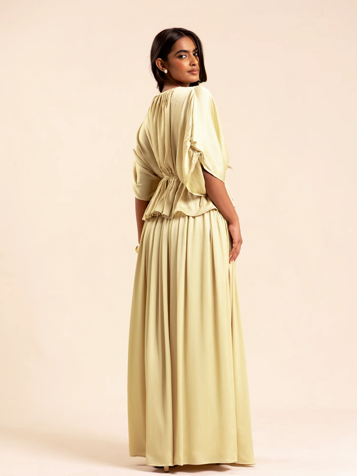 High Waisted Flared Satin Maxi Skirt - Image 4