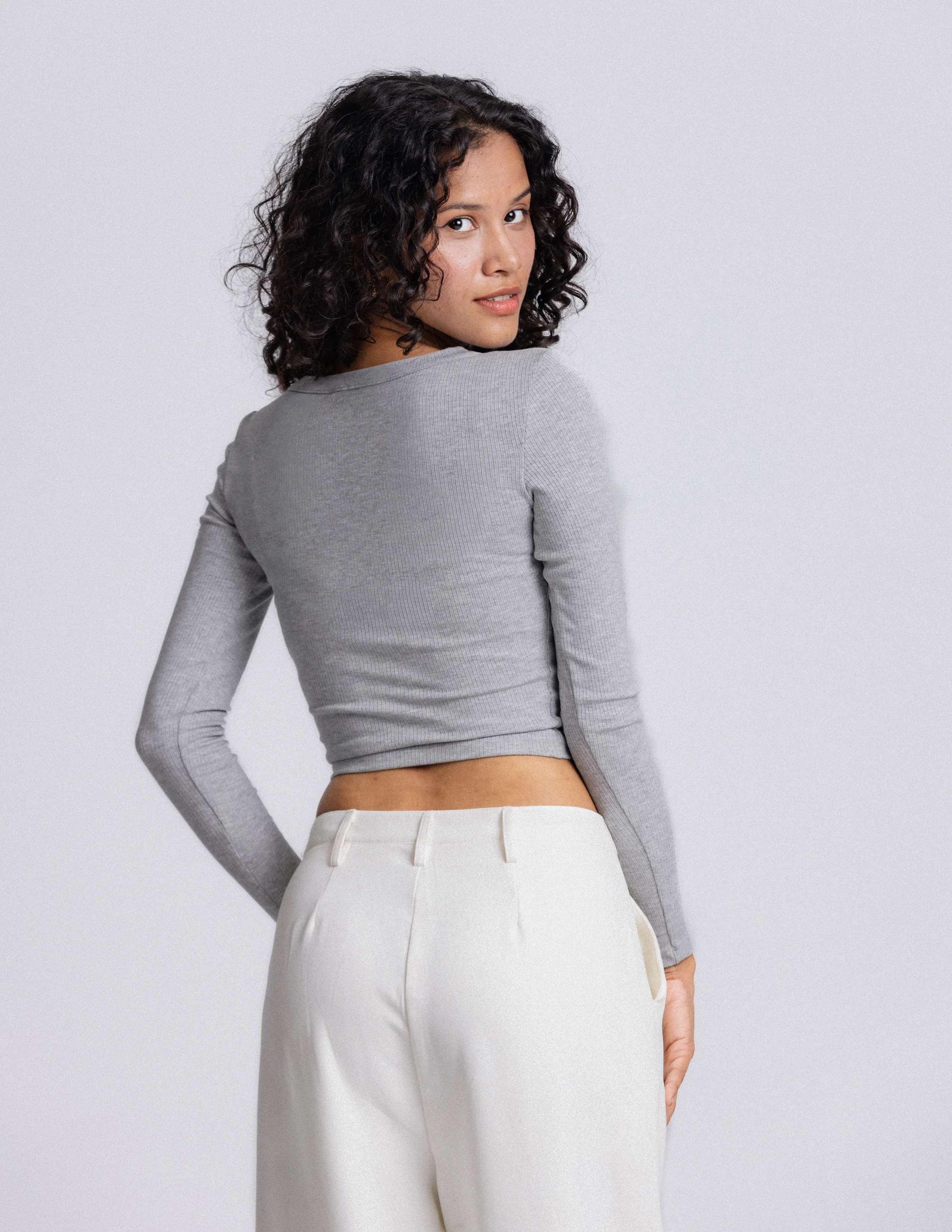 Ivy Long Sleeved Fitted Top - Image 3