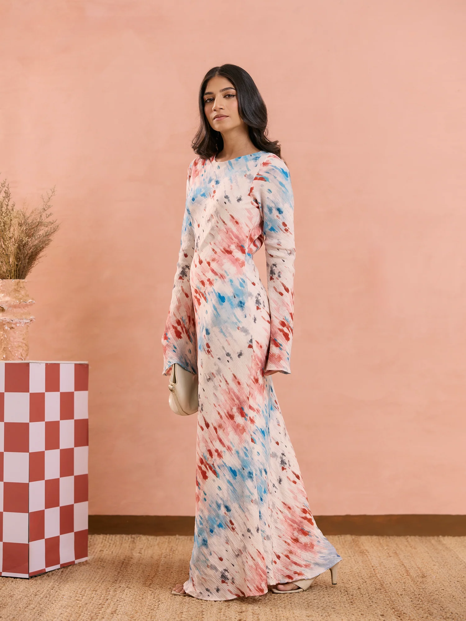 Long Sleeve Bias Maxi Dress - Image 4