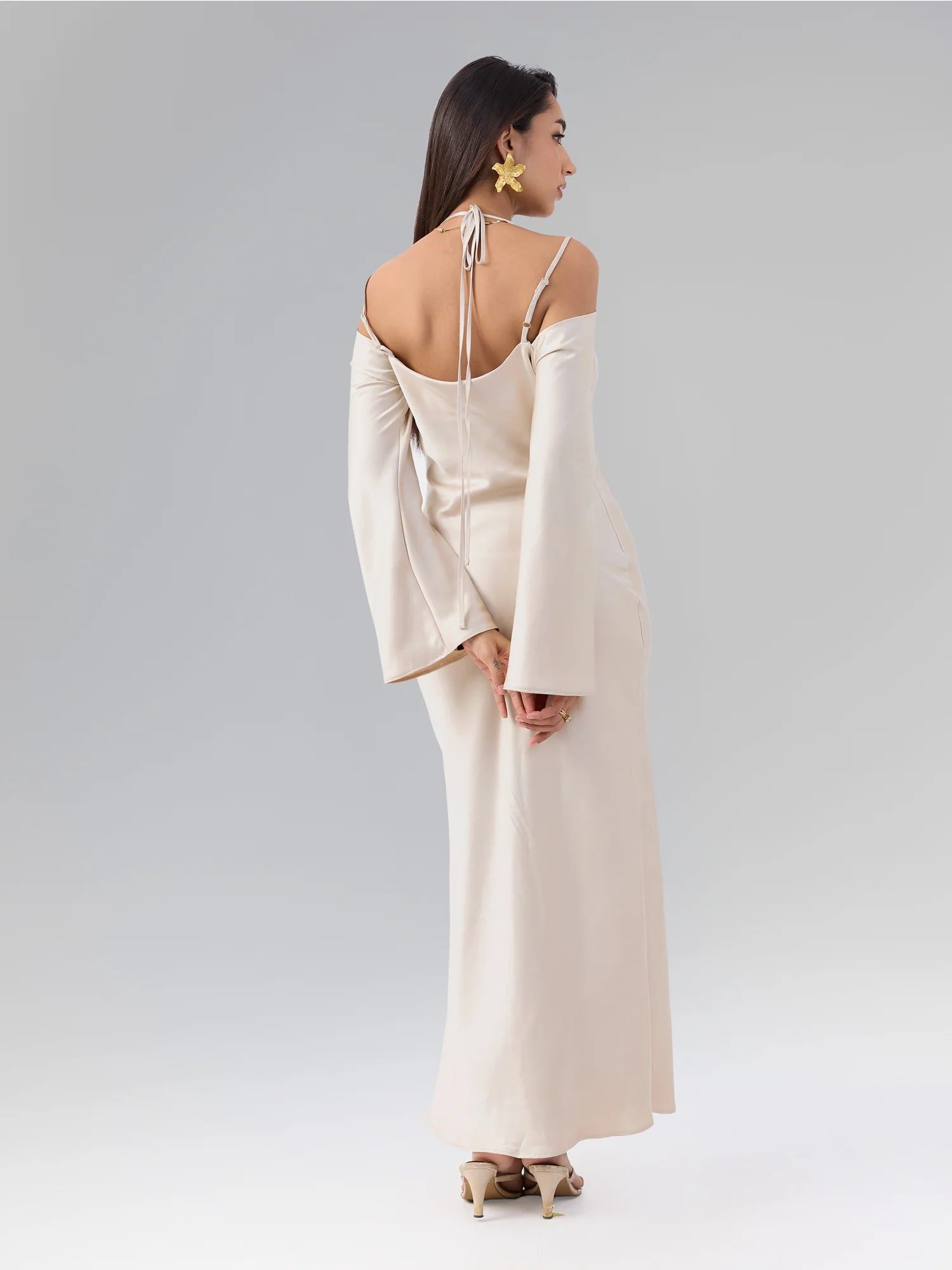 Long Sleeve Cowl Dress - Image 3