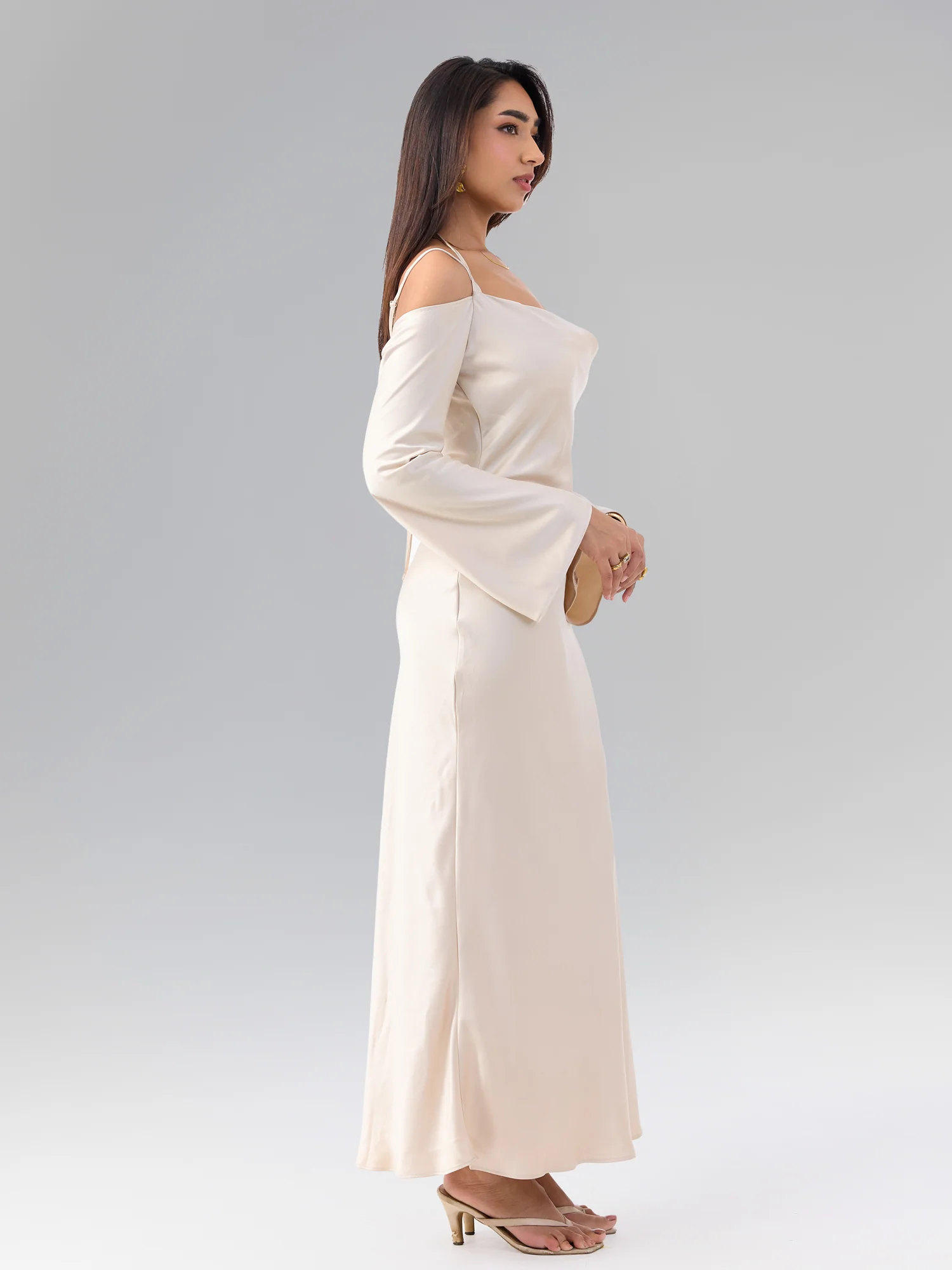Long Sleeve Cowl Dress - Image 4