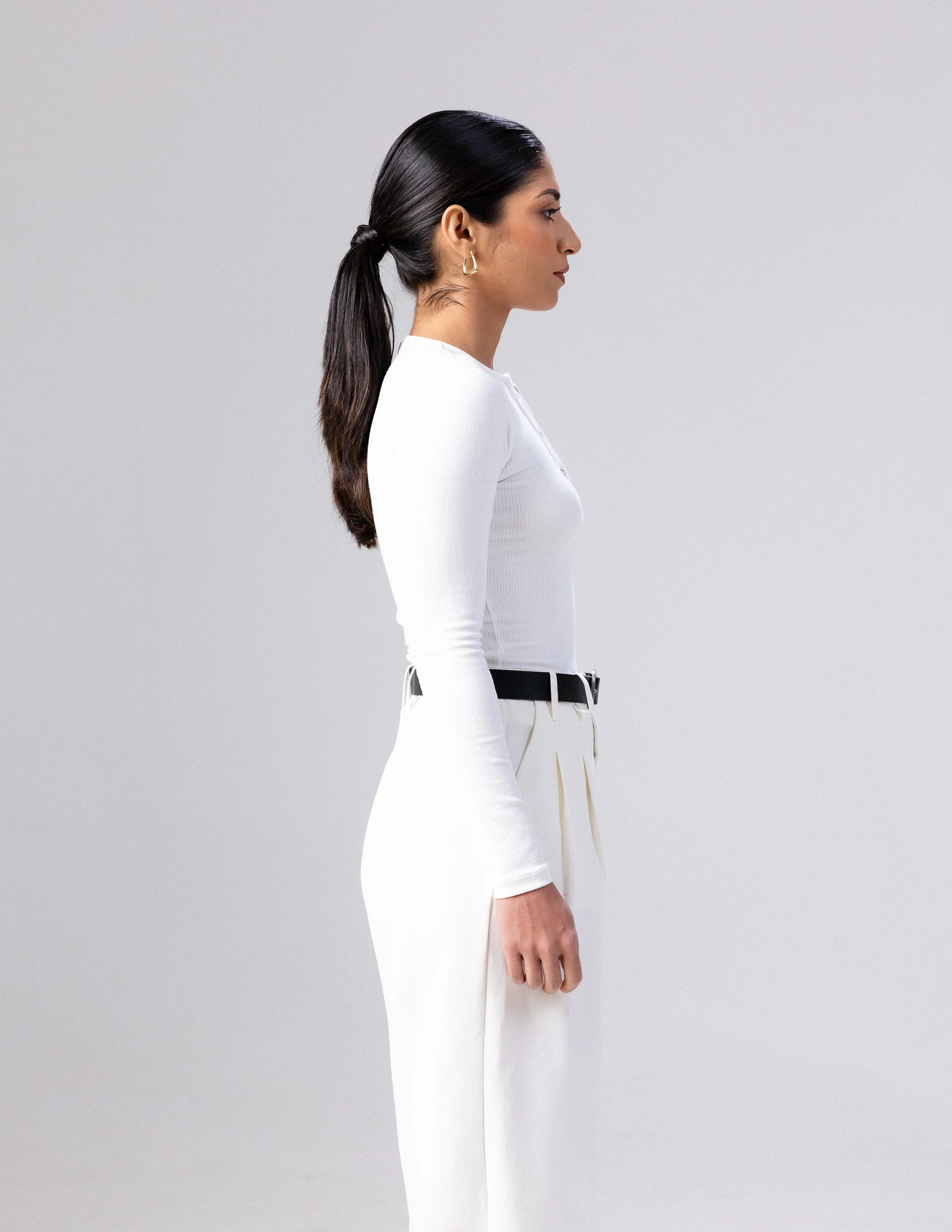 Long Sleeved Body Fitted Top - Image 4