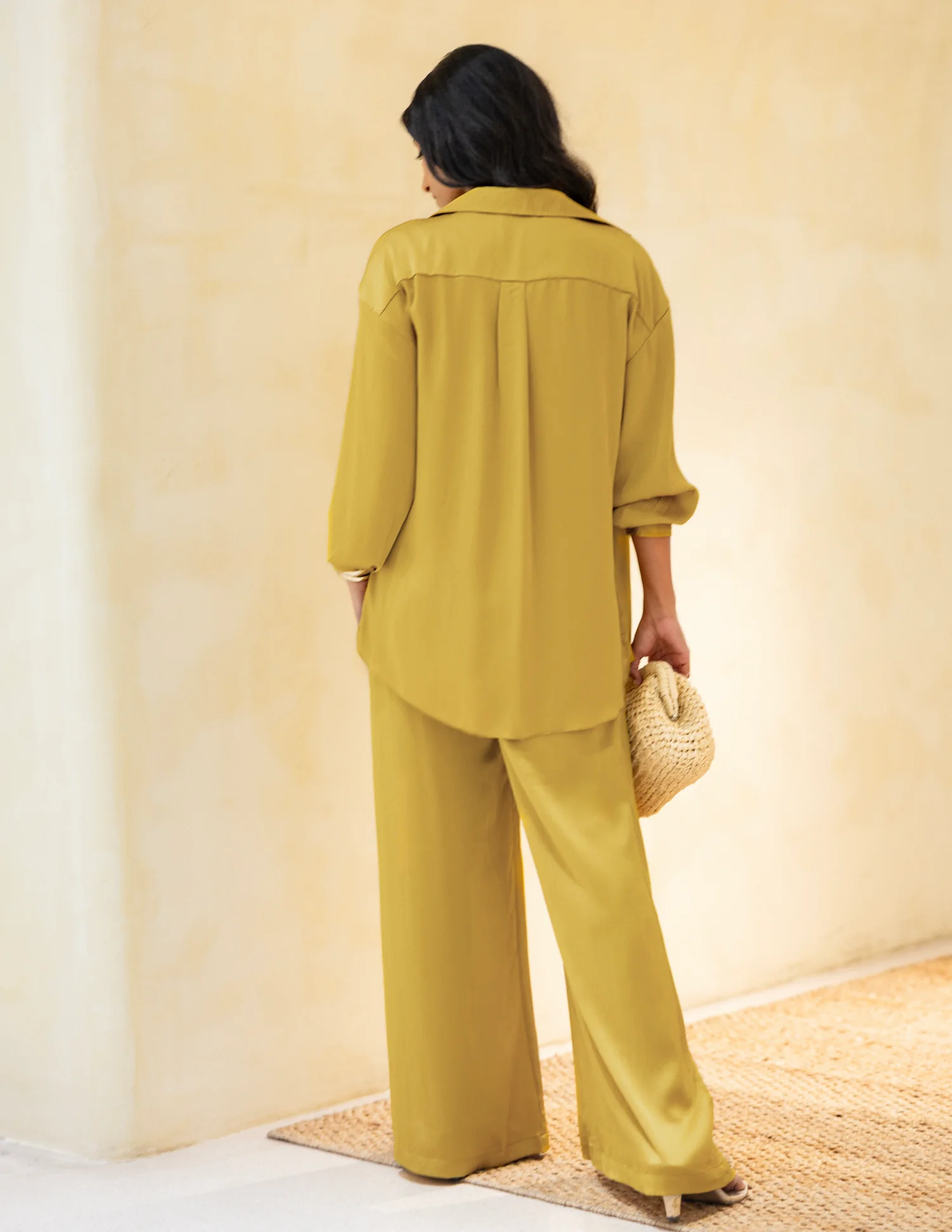 Longsleeved Oversized Satin Shirt - Image 3