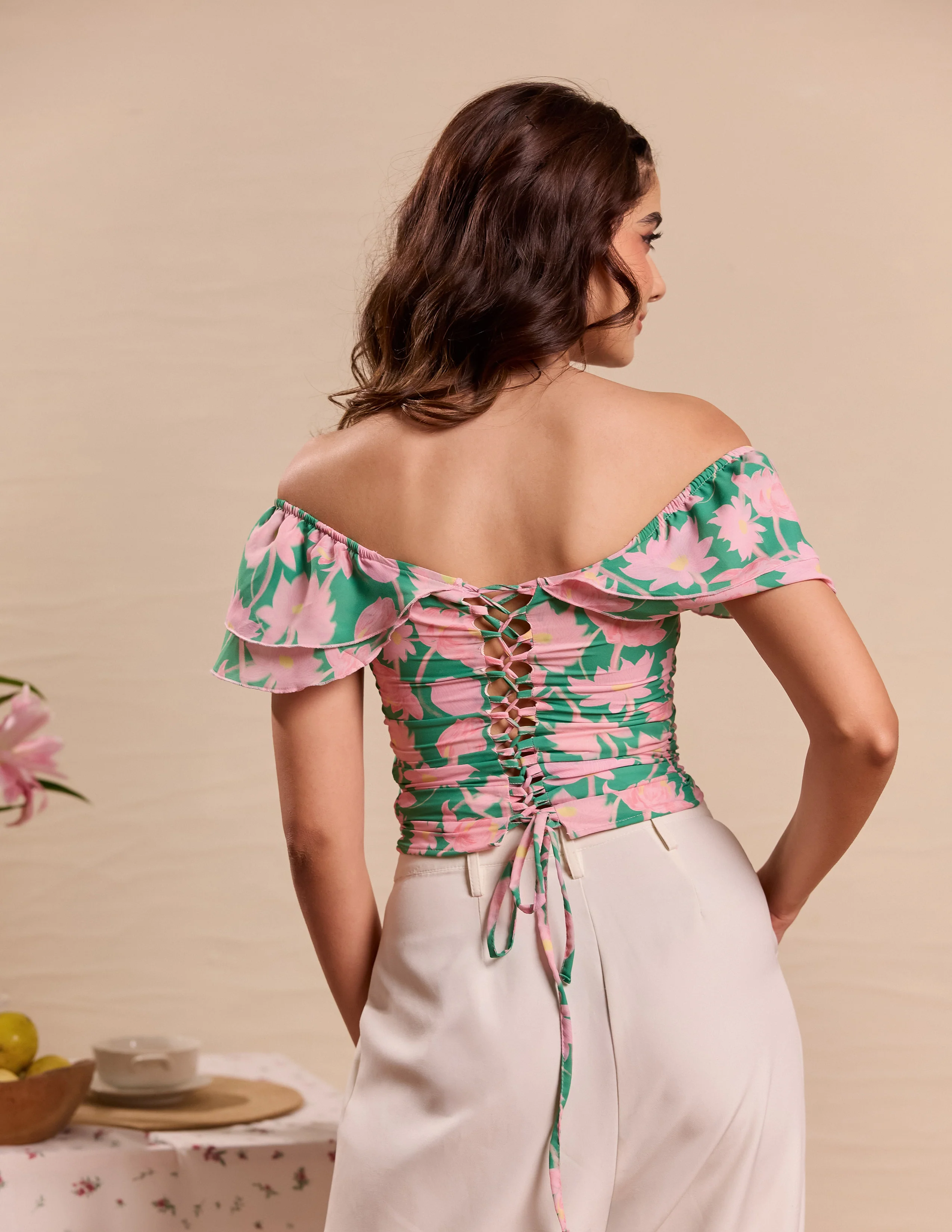 Off Shoulder Front Twisted Top - Image 4