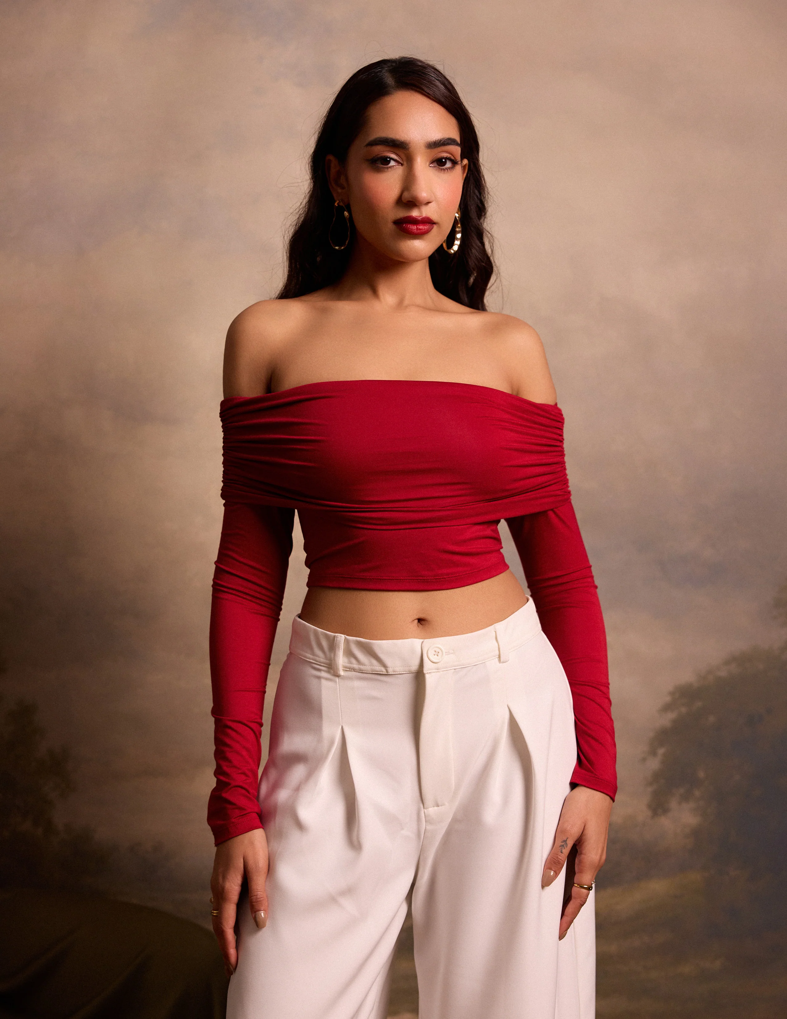 Off Shoulder Long Sleeve Top